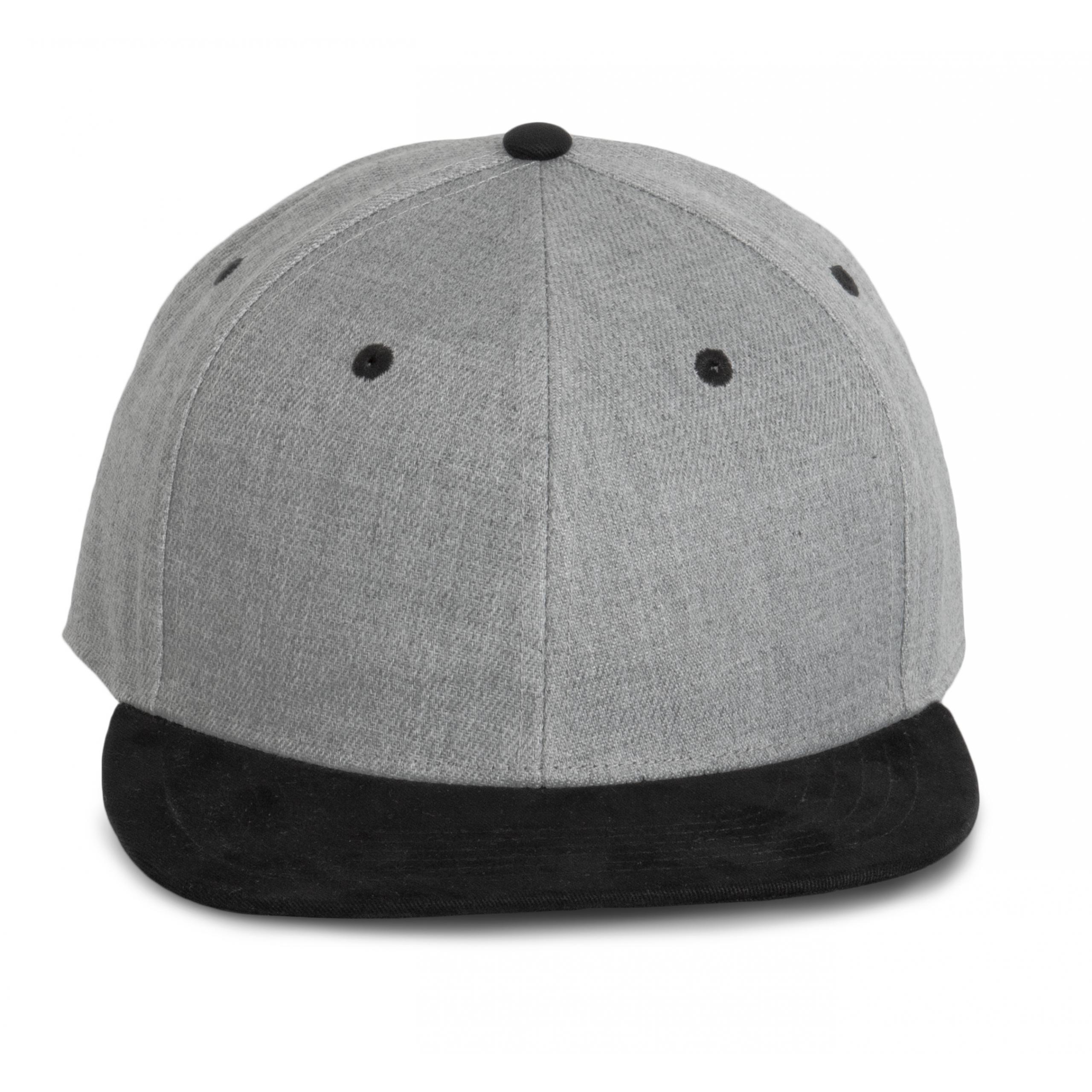 K-up - Casquette Snapback - 6 panneaux - Light Grey Heather / Black - One Size