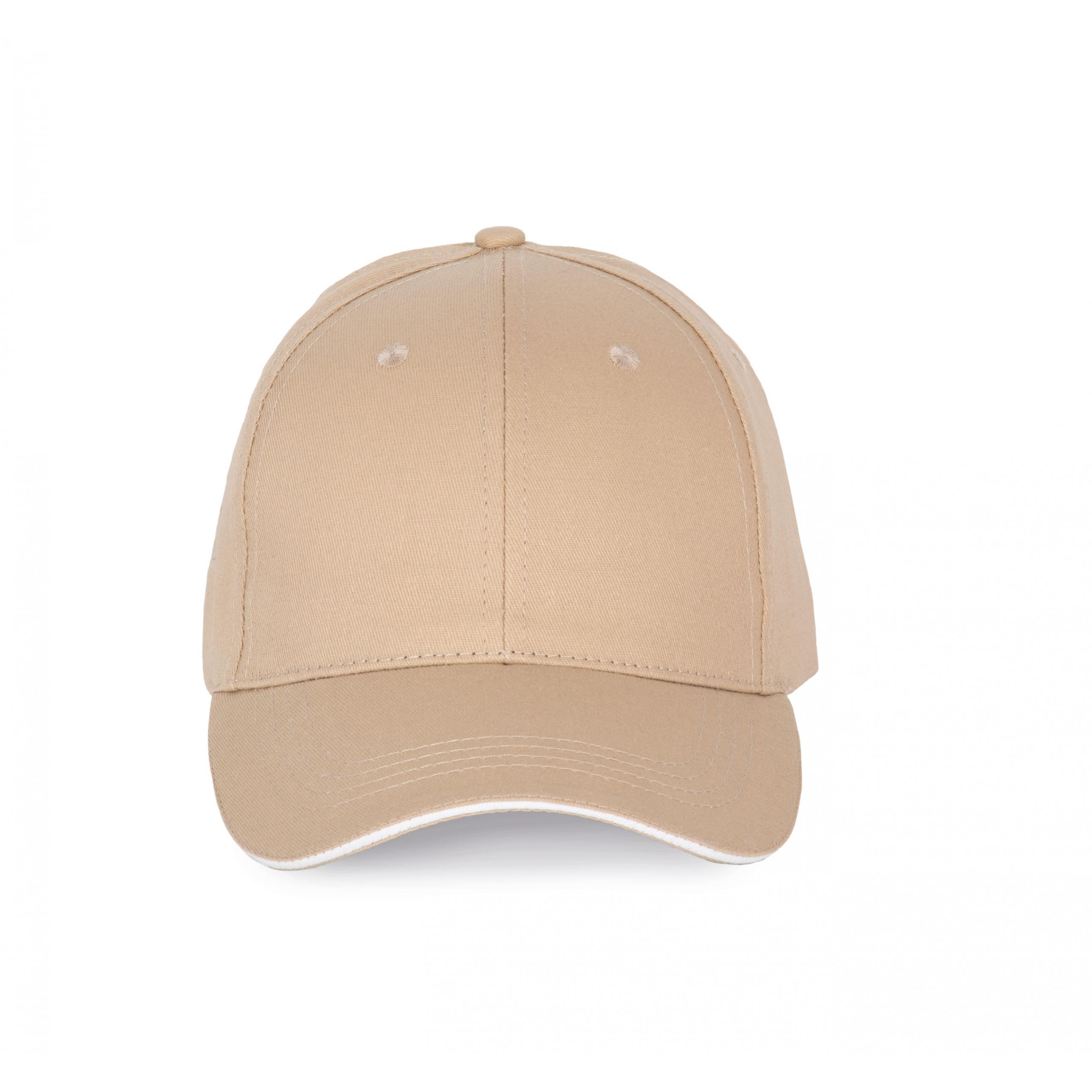 K-up - Casquette avec sandwich contrasté - 6 panneaux - Beige / White - One Size