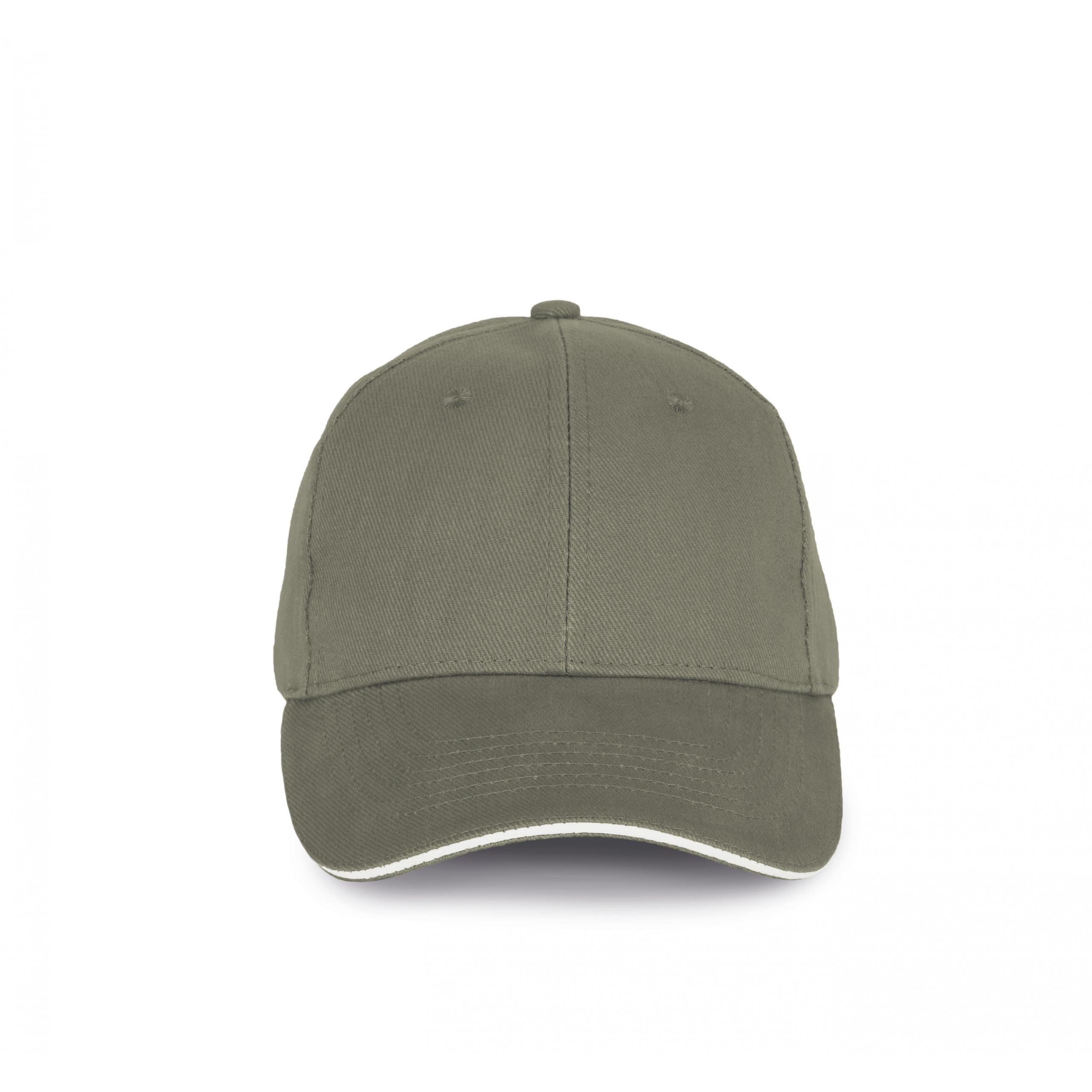 K-up - Casquette en coton biologique à sandwich contrasté - 6 panneaux - Almond Green / Ivory - One Size