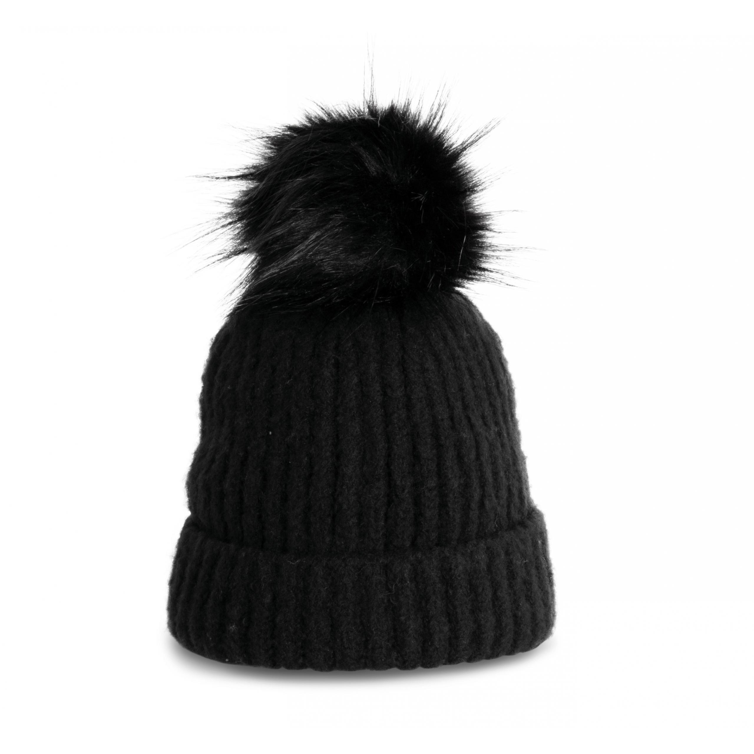 K-up - Bonnet femme à pompon - Black - One Size