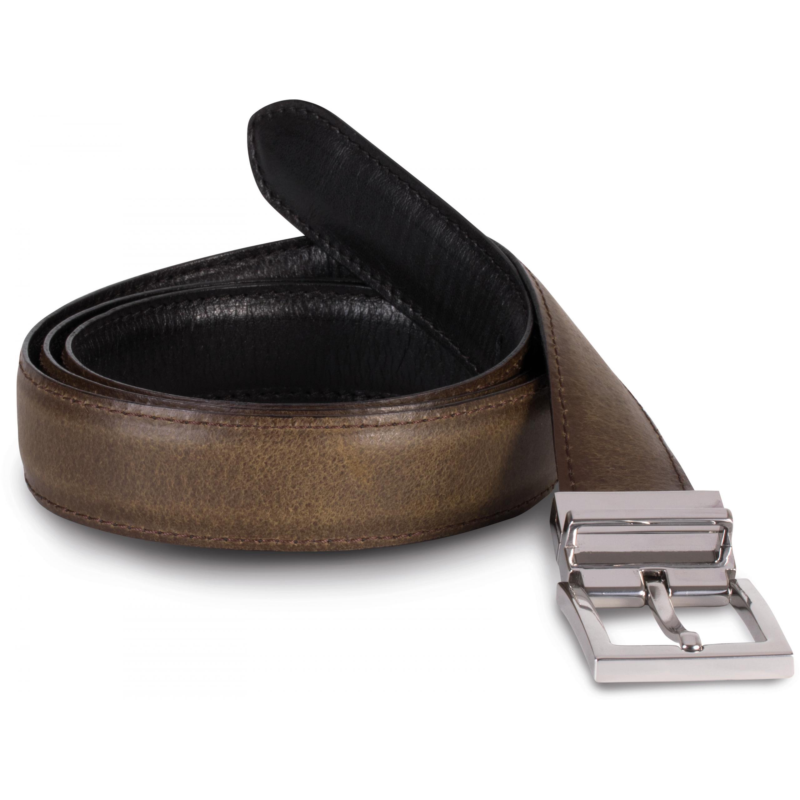 K-up - Ceinture réversible - 30 mm - Black / Cognac - One Size