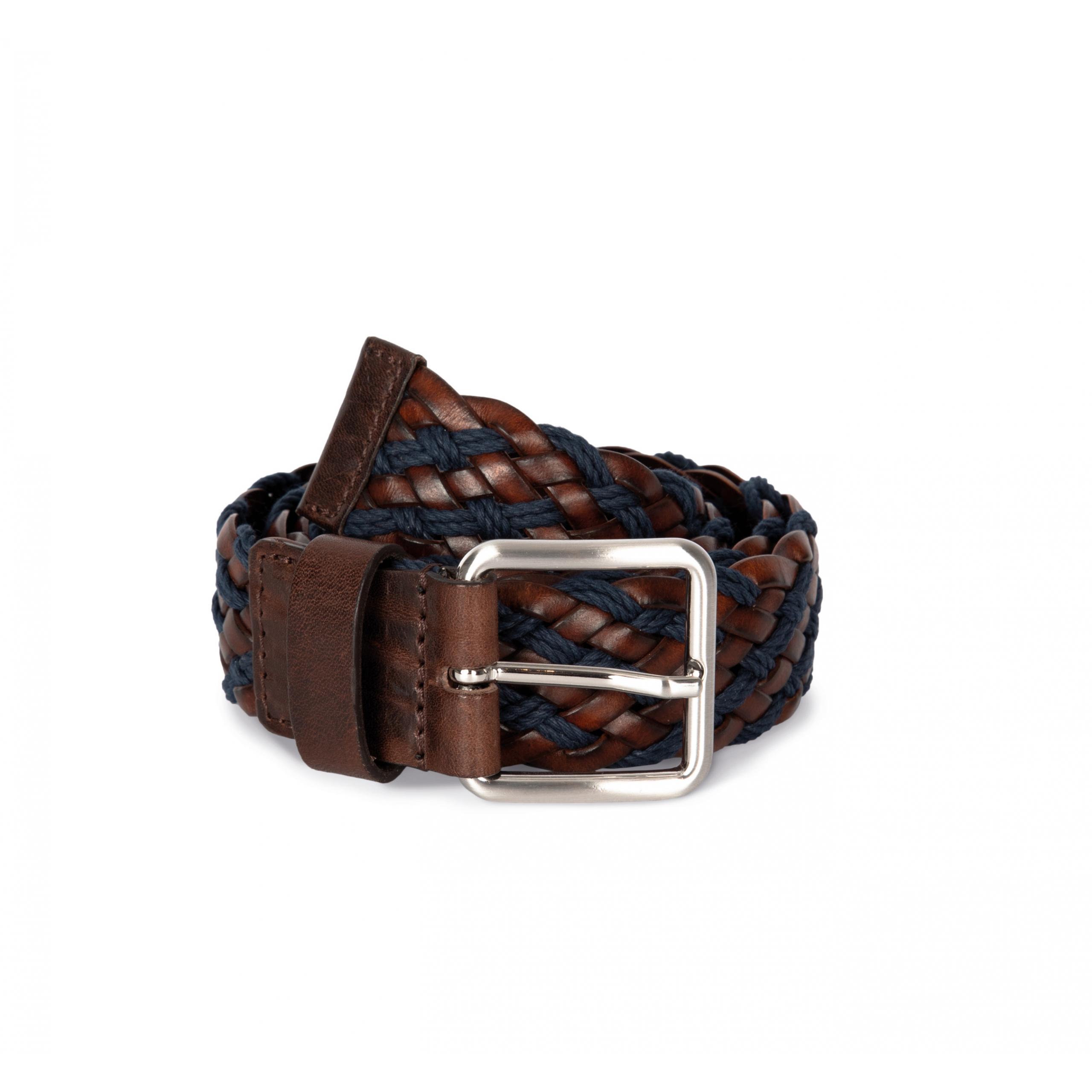 K-up - Ceinture tressée bicolore - Dark Brown / Light Navy - M/L