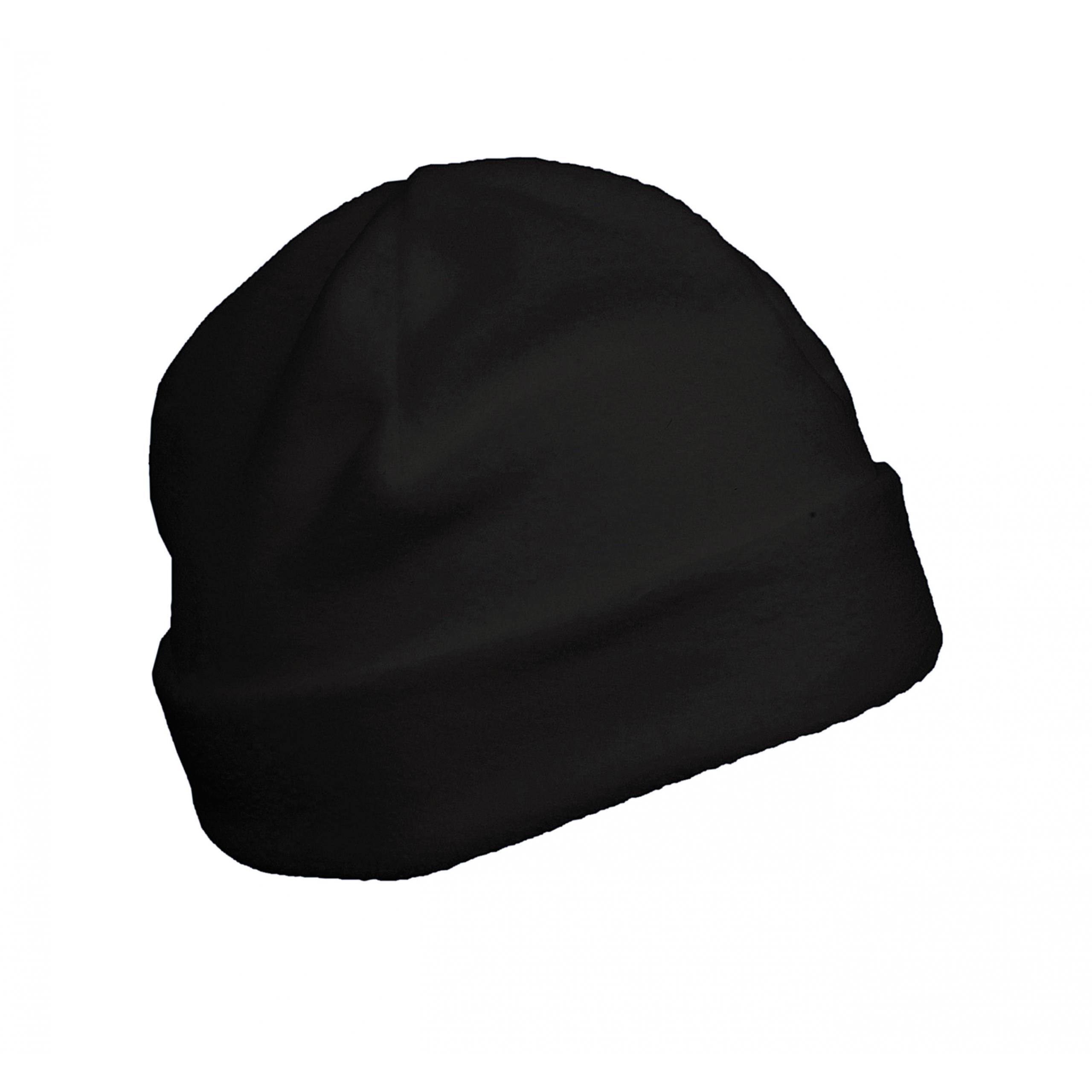 K-up - Bonnet recyclé en micropolaire avec revers - Black - 51 cm