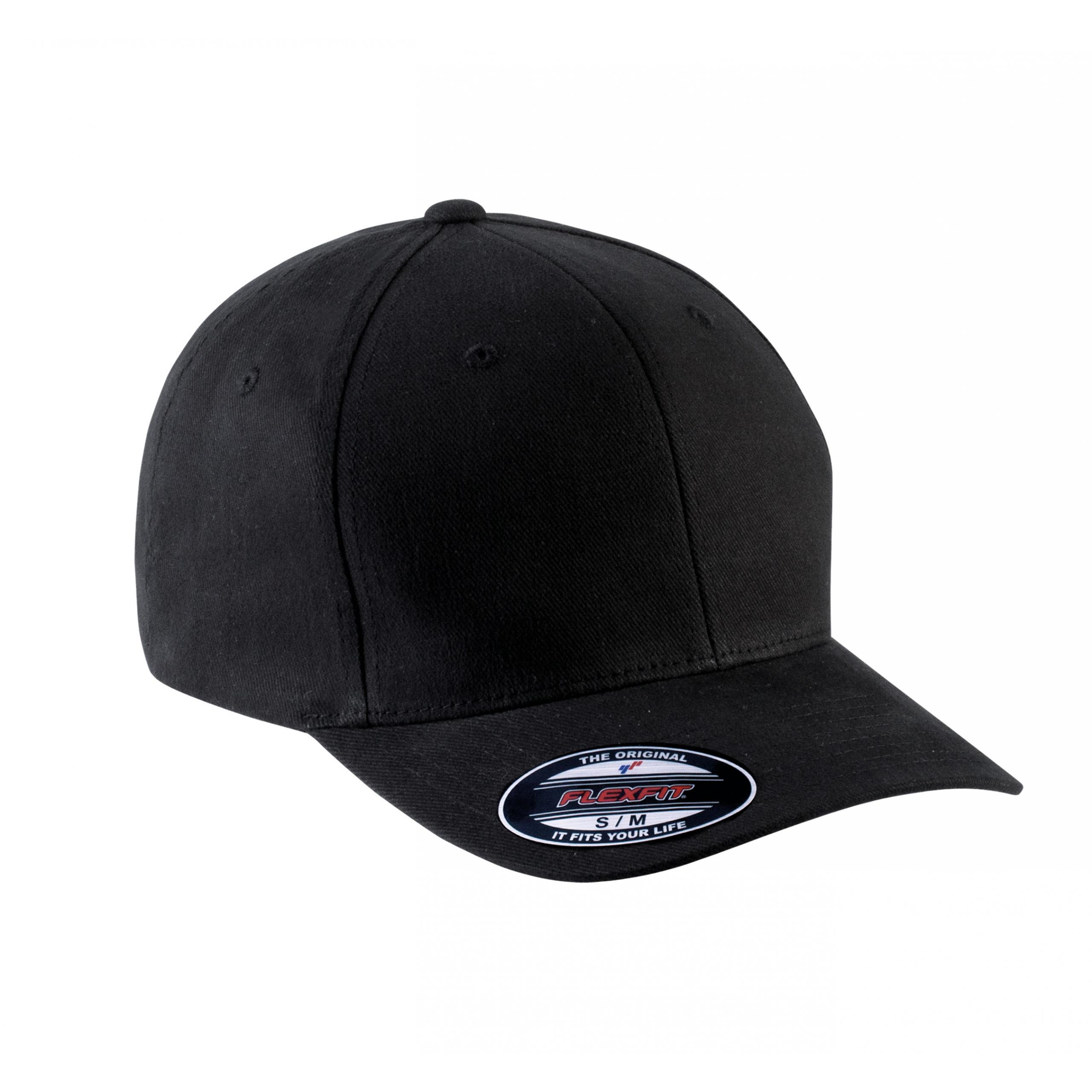 K-up - CASQUETTE FLEXFIT COTON BROSSÉ - 6 PANNEAUX - Black - S/M