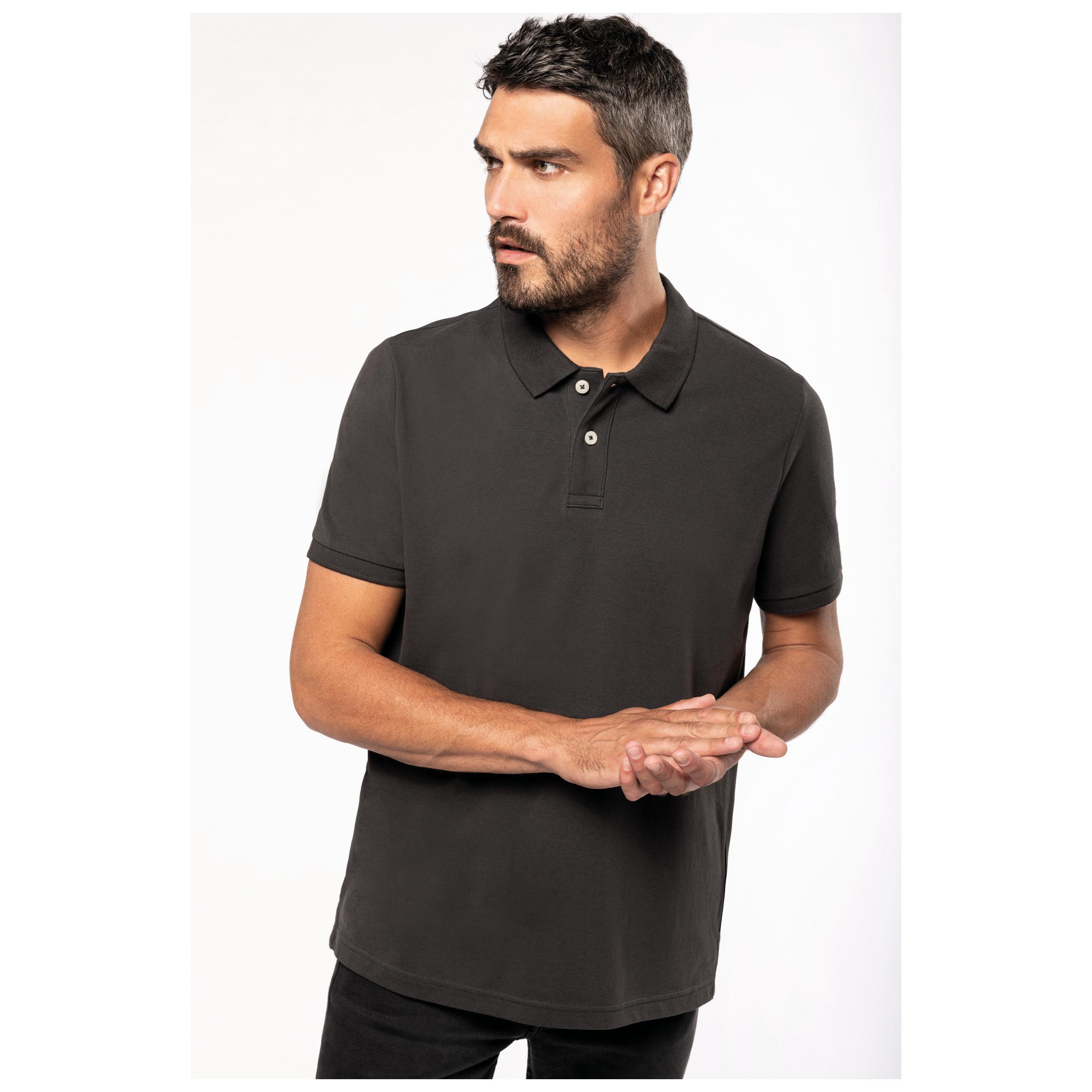 Kariban - Polo vintage manches courtes homme - Ash Heather - S