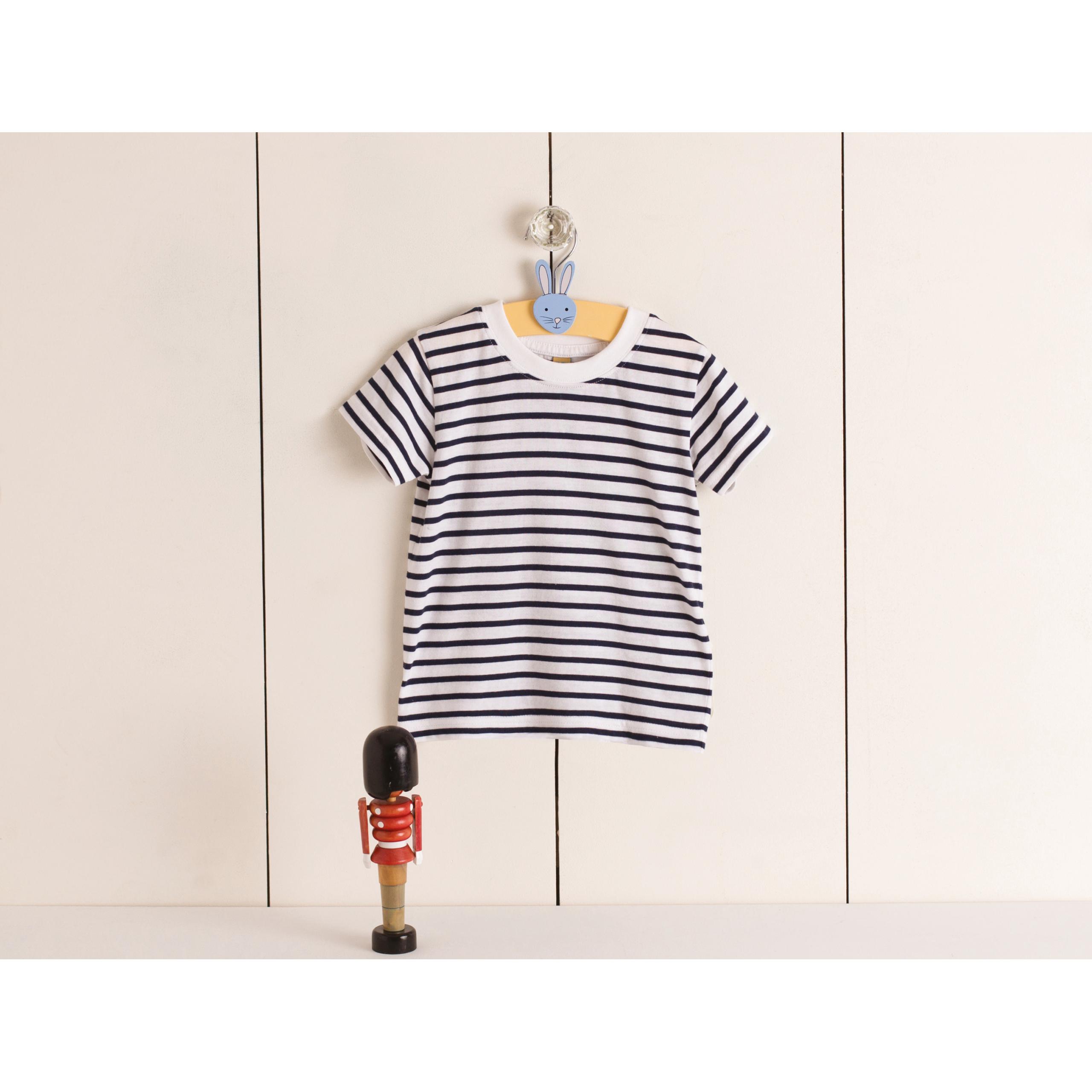 Larkwood - T-shirt rayé manches courtes - White / Oxford Navy - 0/6M