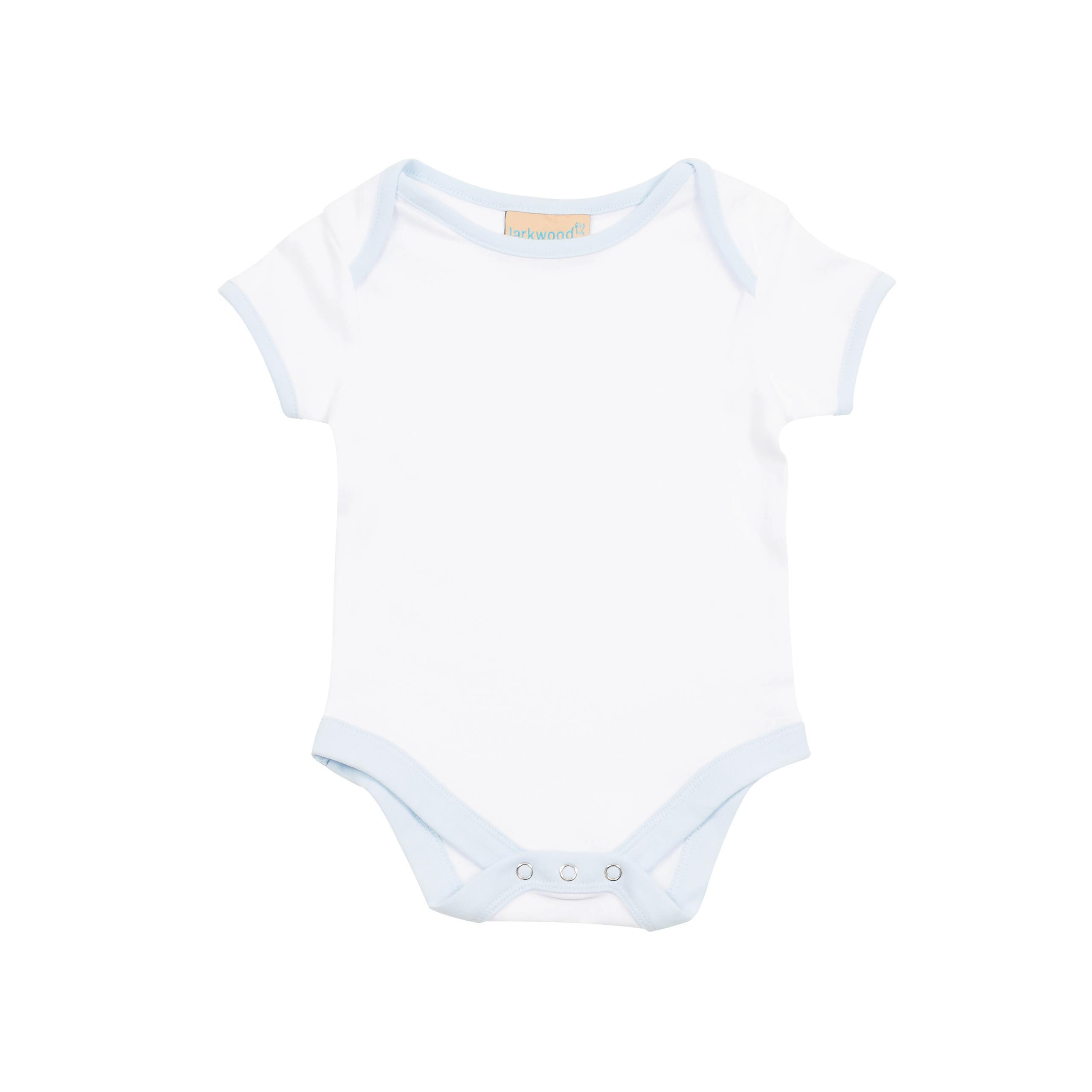 Larkwood - BODY CONTRASTÉ MANCHES COURTES - White / Pale Blue - 0/3M