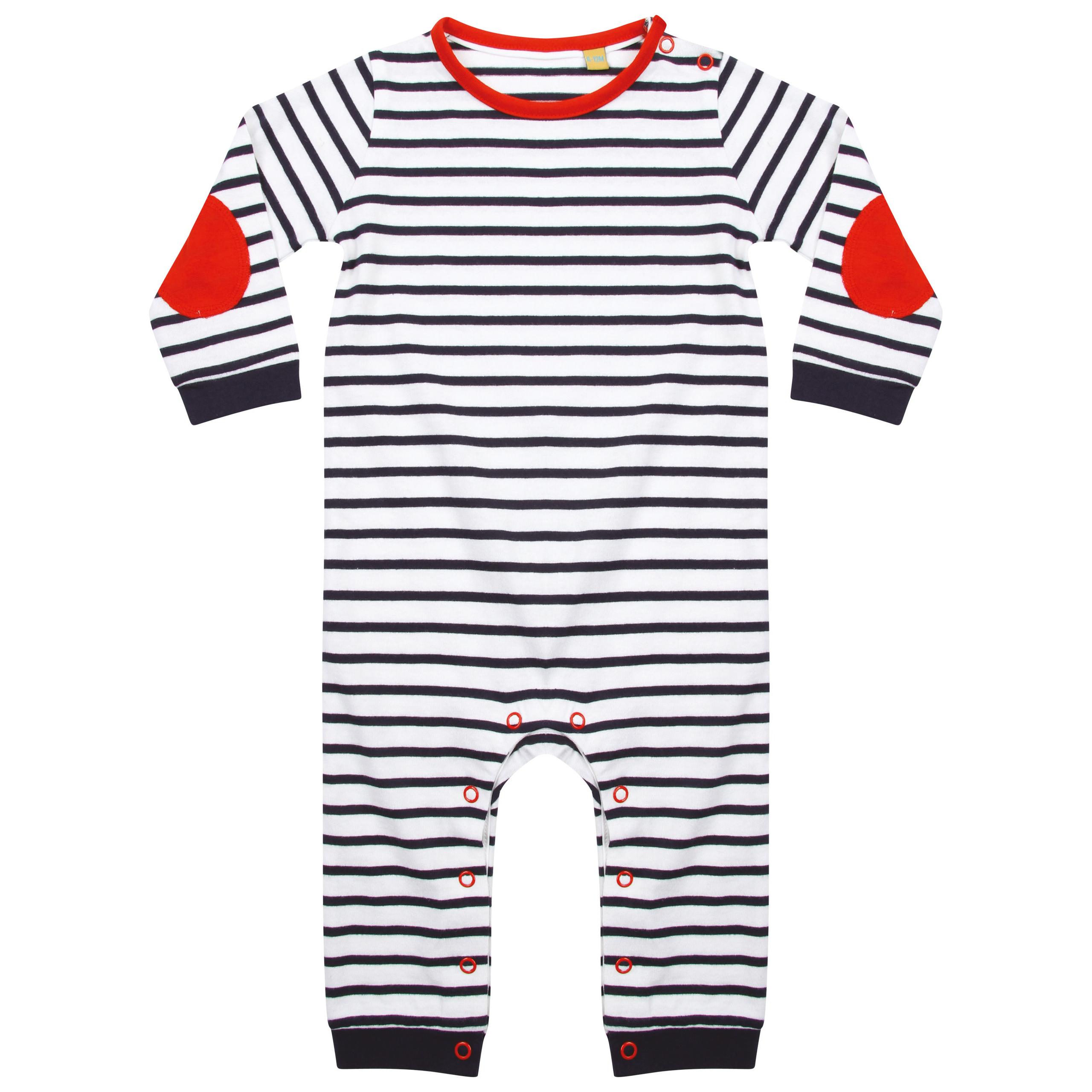 Larkwood - Body manches longues à rayures - Navy / White - 0/3M