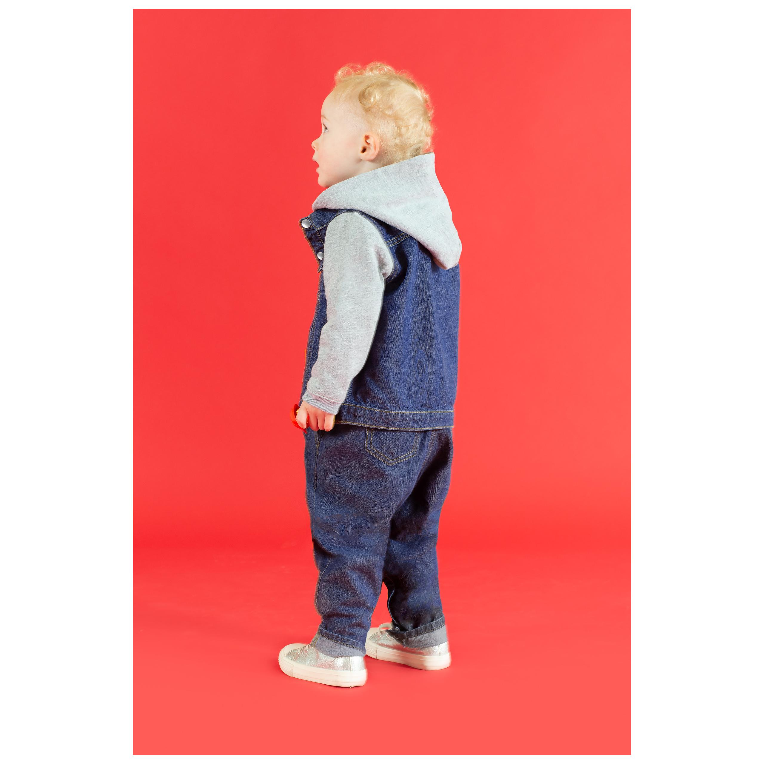 Larkwood - Veste en jean à capuche enfant - Blue / Heather Grey - 6/12M