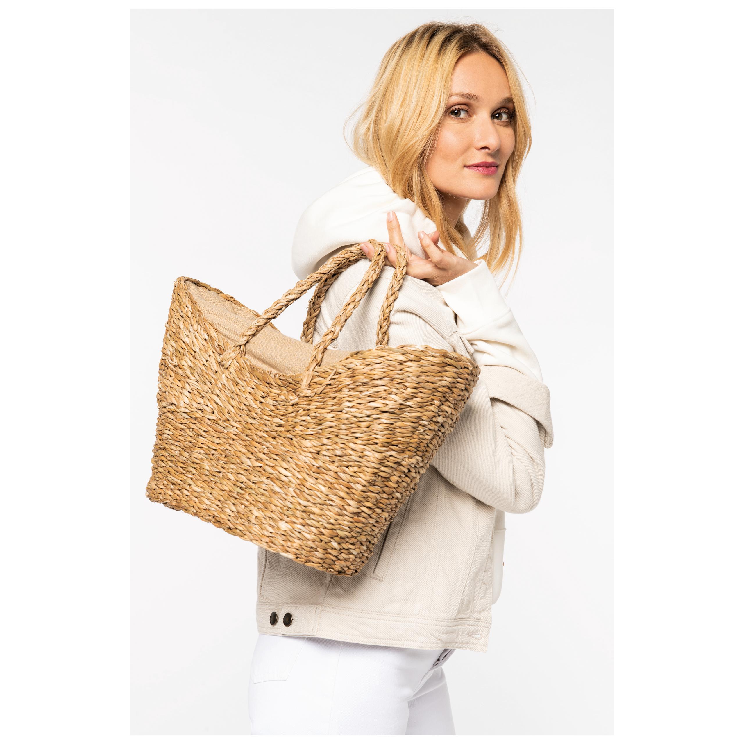 Native Spirit - Sac panier demi-lune en jonc de mer - Seagrass / Hemp - One Size