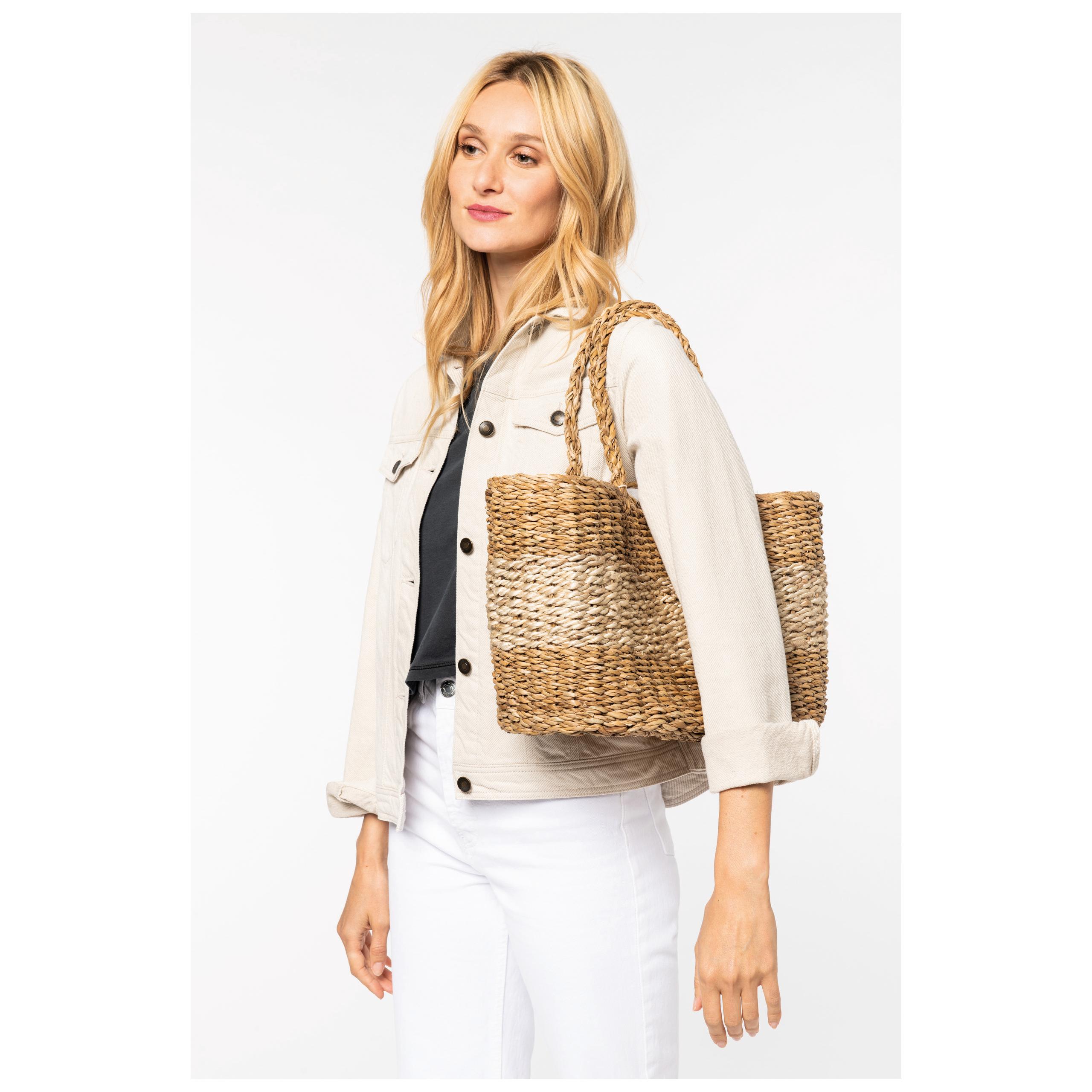 Native Spirit - Sac panier en jute et jonc de mer - Striped Seagrass Natural / Ecume - One Size