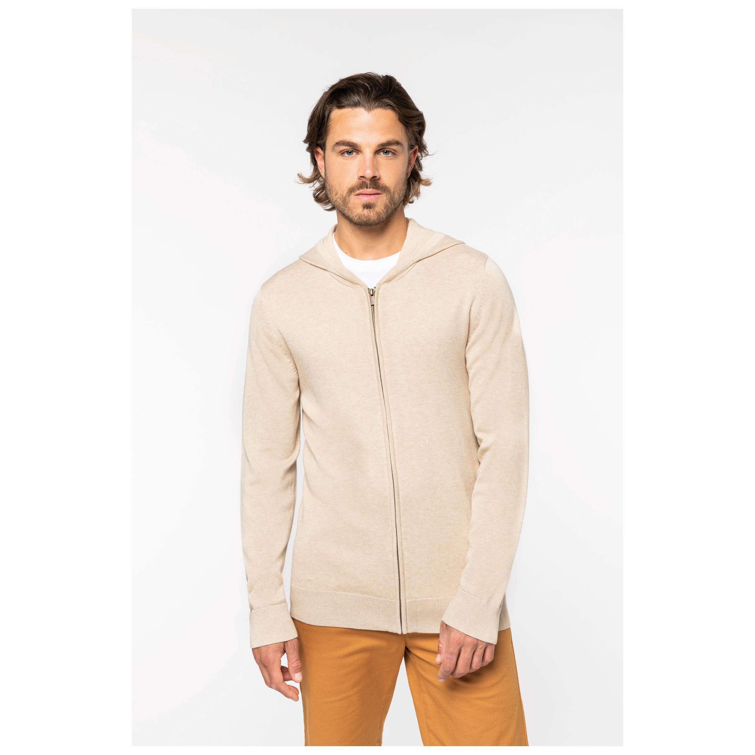 Native Spirit - Pull à capuche Lyocell TENCEL™ homme - Beige Sand Heather - S