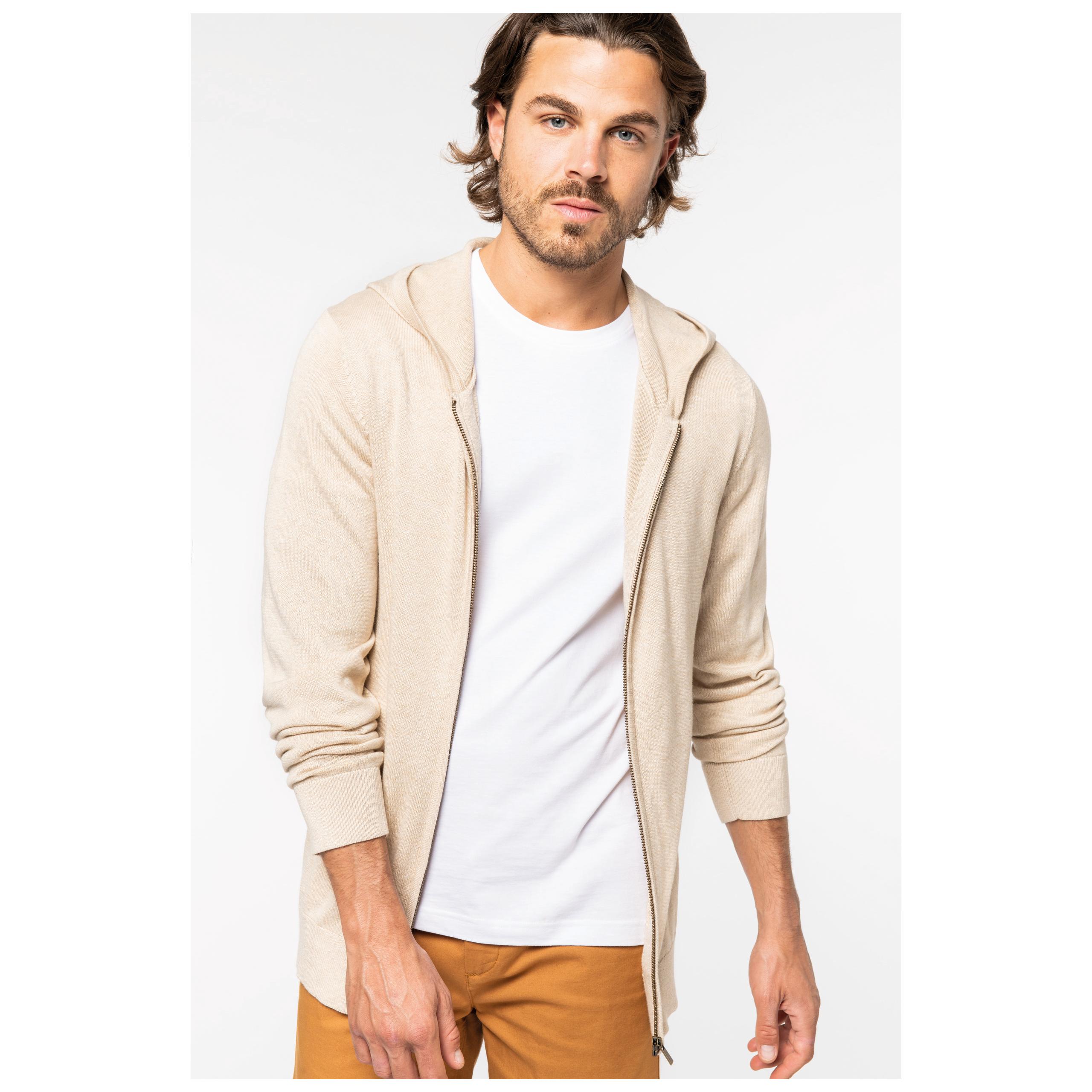 Native Spirit - Pull à capuche Lyocell TENCEL™ homme - Beige Sand Heather - S