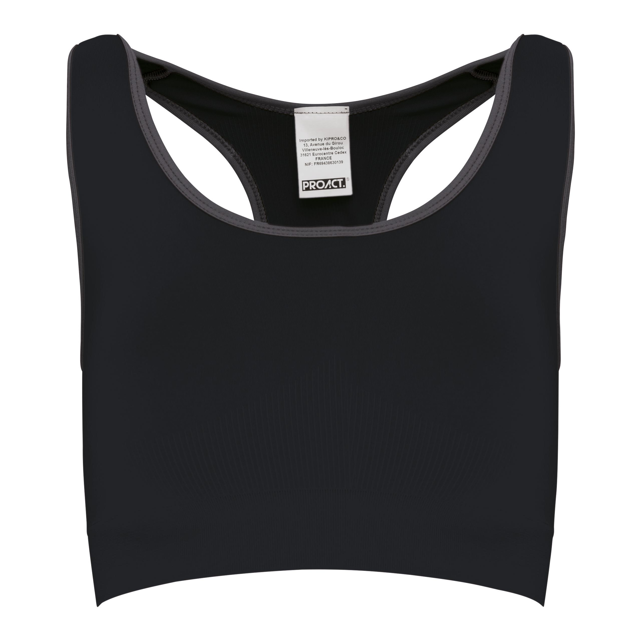 PROACT® - Brassière de sport sans couture - Black / Storm Grey - XS/S