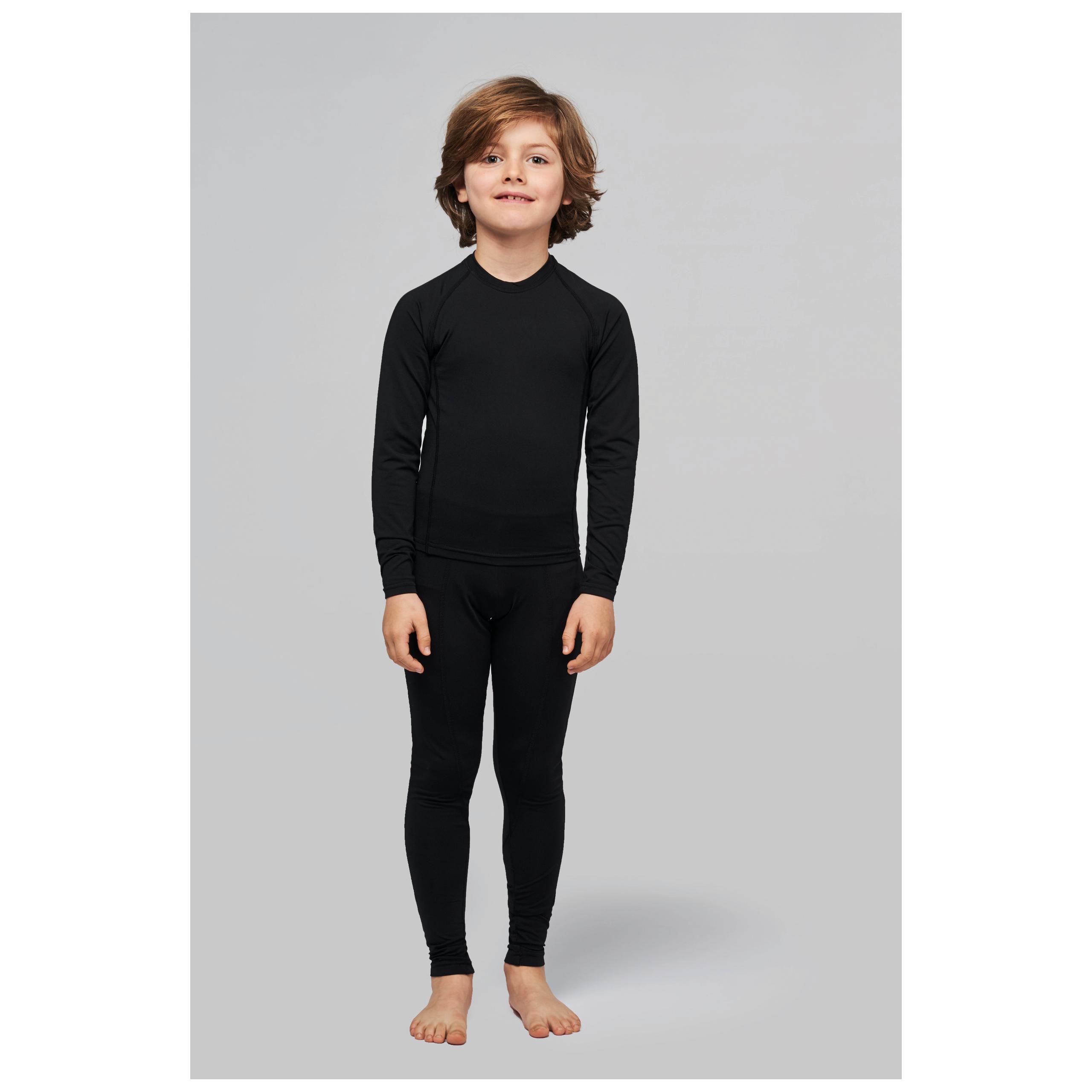 PROACT® - T-shirt double peau sport manches longues enfant - Black - 6/8 ans