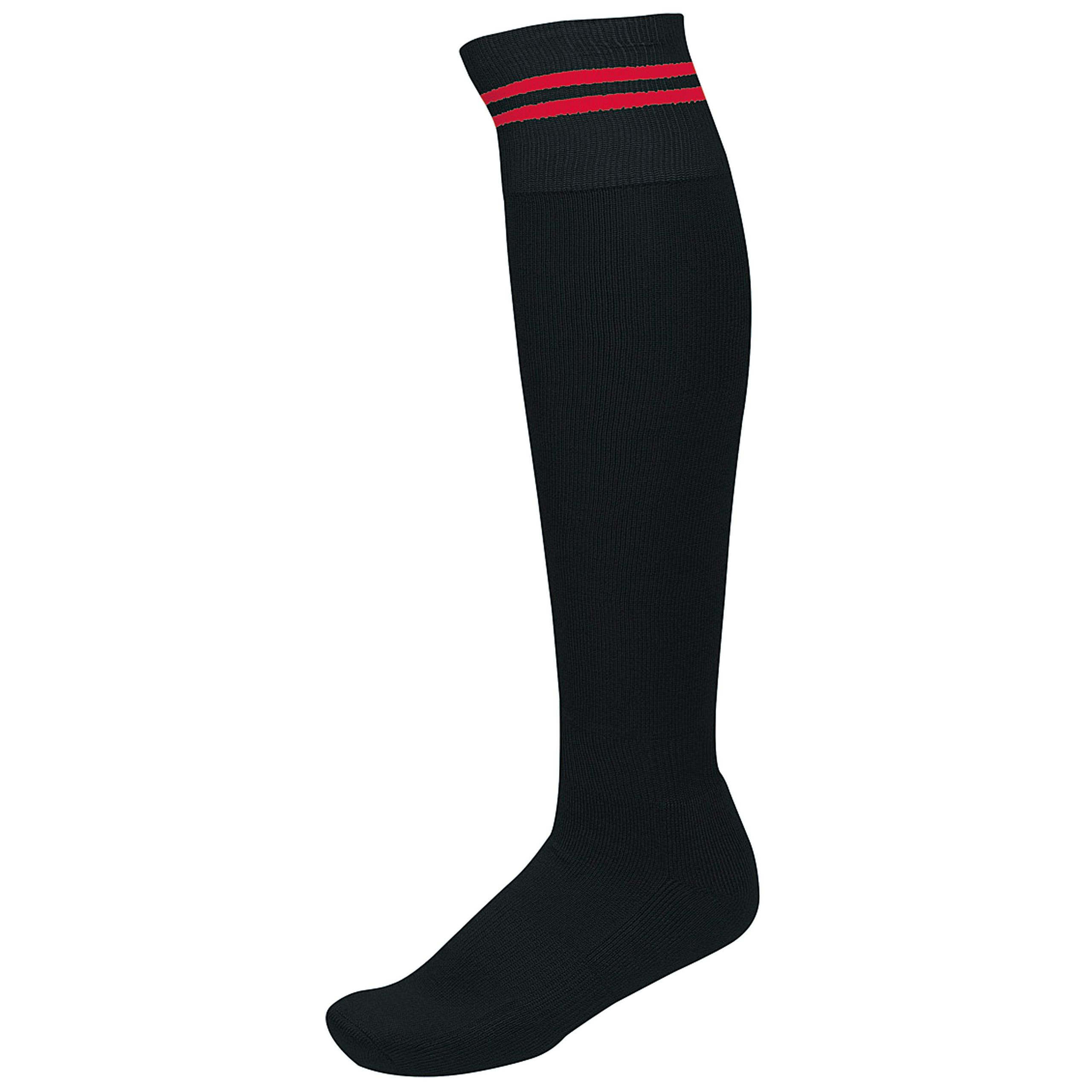 PROACT® - Chaussettes de sport rayées unisexe - Black / Sporty Red - 39/42 EU