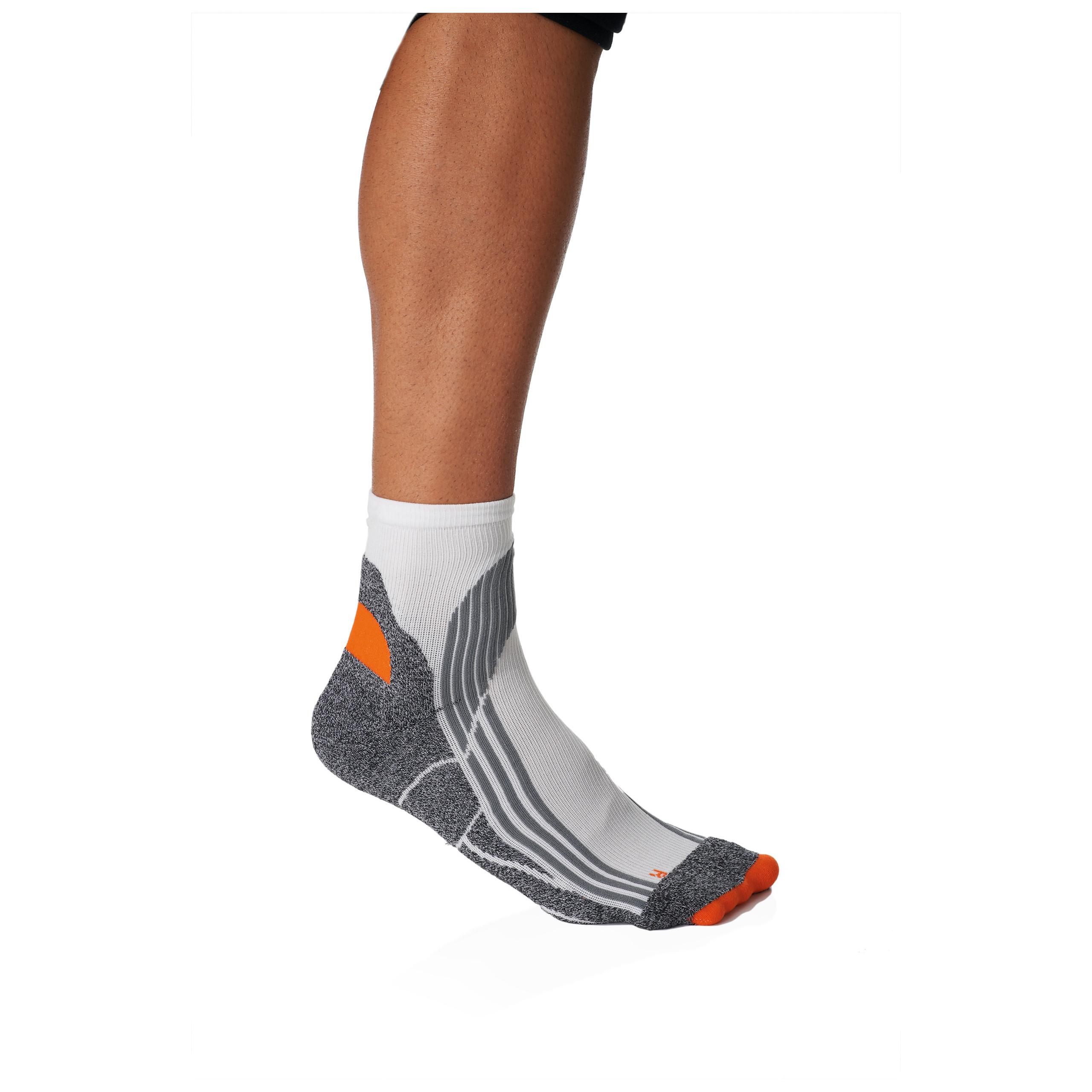 PROACT® - Chaussettes de running unisexe - White / Grey / Orange - 35/38 EU