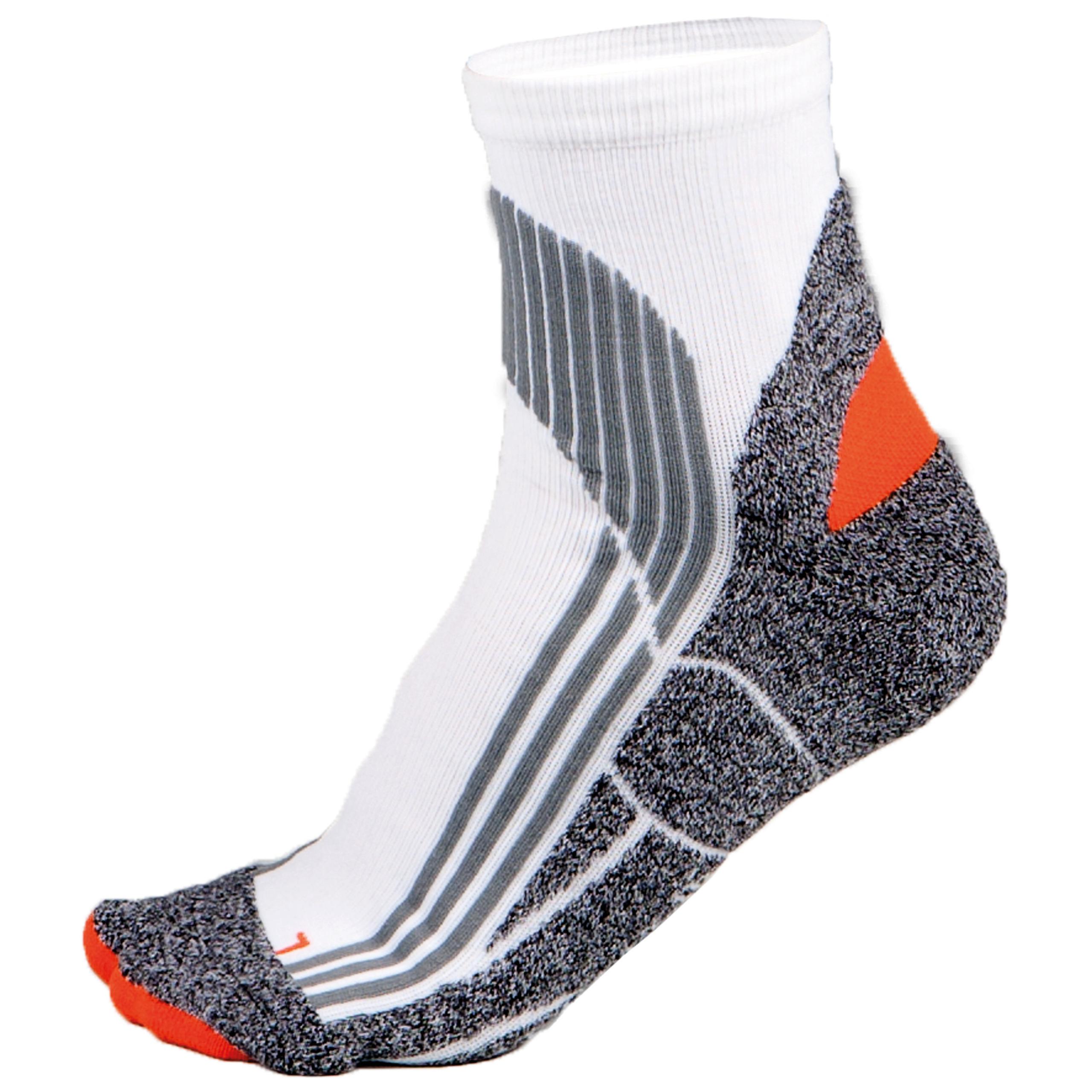 PROACT® - Chaussettes de running unisexe - White / Grey / Orange - 35/38 EU