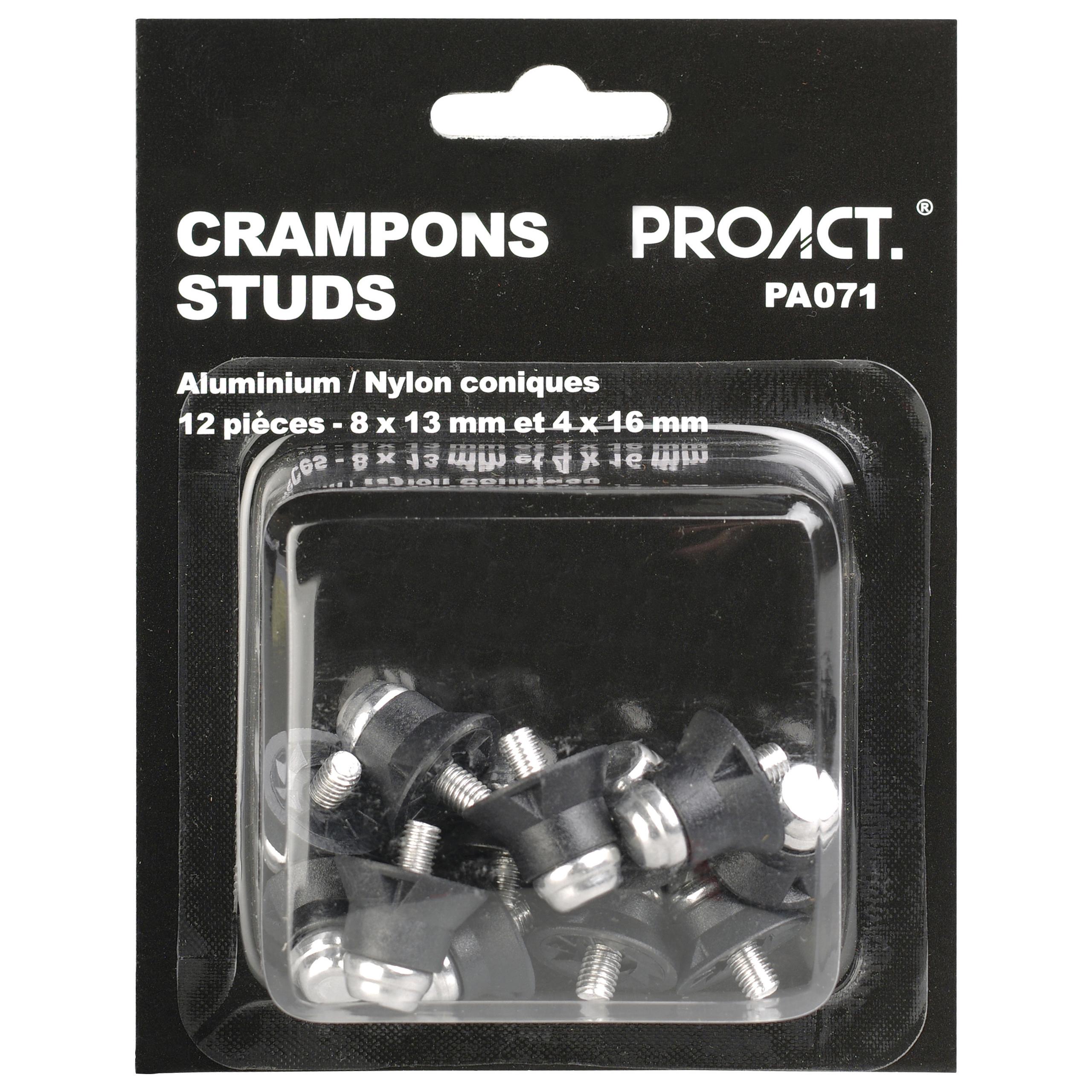 PROACT® - Boîte de 12 crampons mixtes alu/ nylon coniques - Silver - 8x13mm+4x16mm