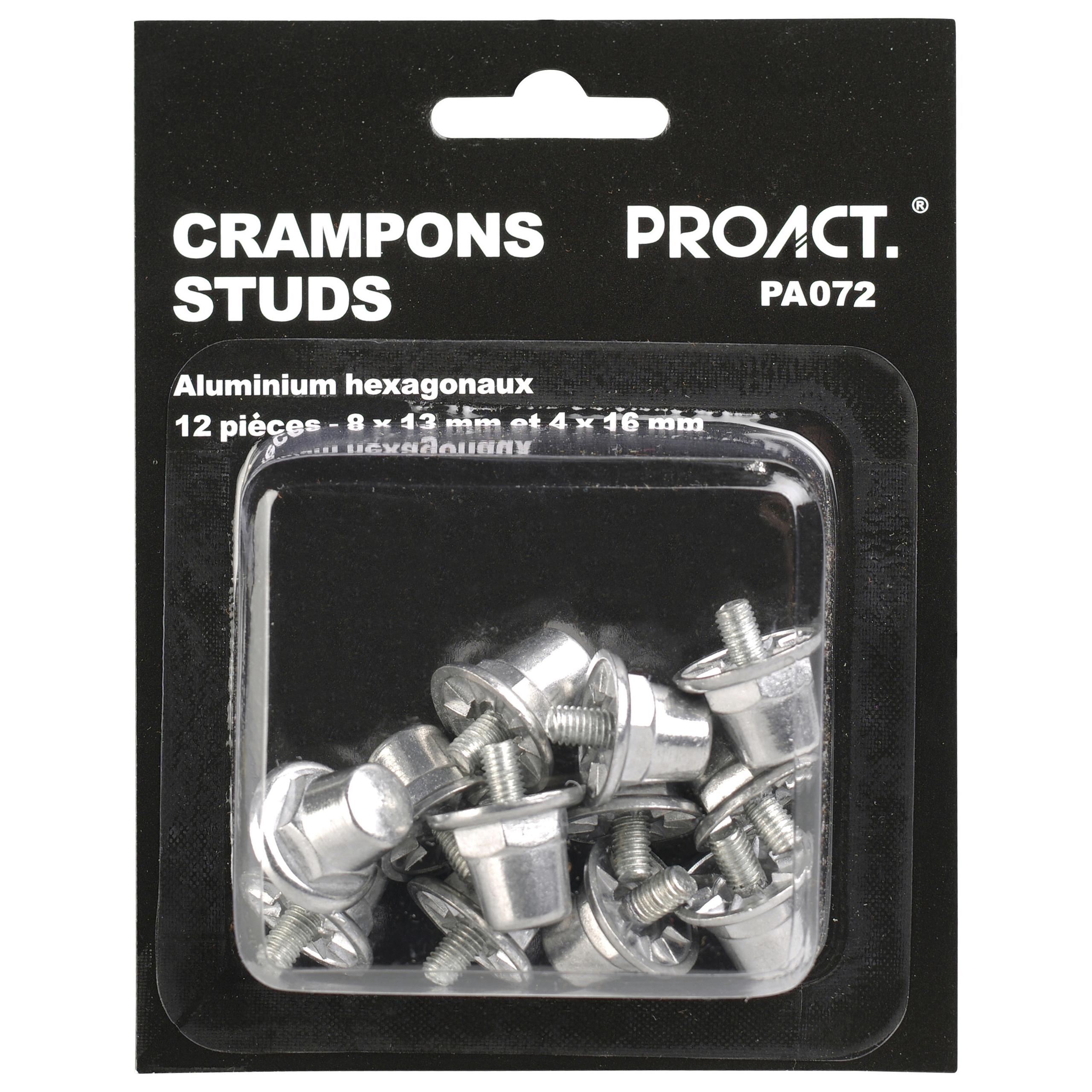 PROACT® - Boîte de 12 crampons alu hexagonaux - Silver - 8x13mm+4x16mm