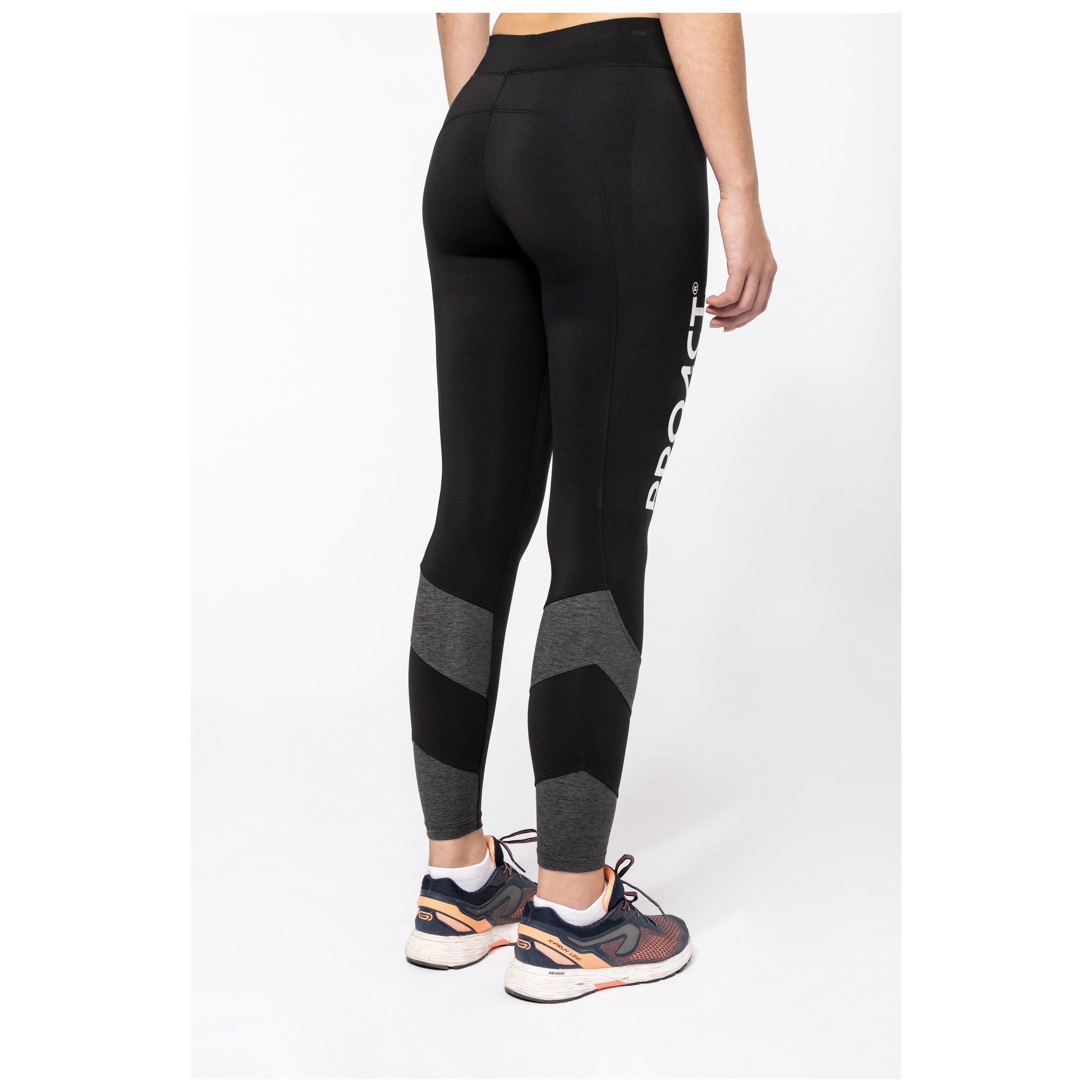 PROACT® - Legging de padel bicolore femme - Black / Dark Grey Heather - XS