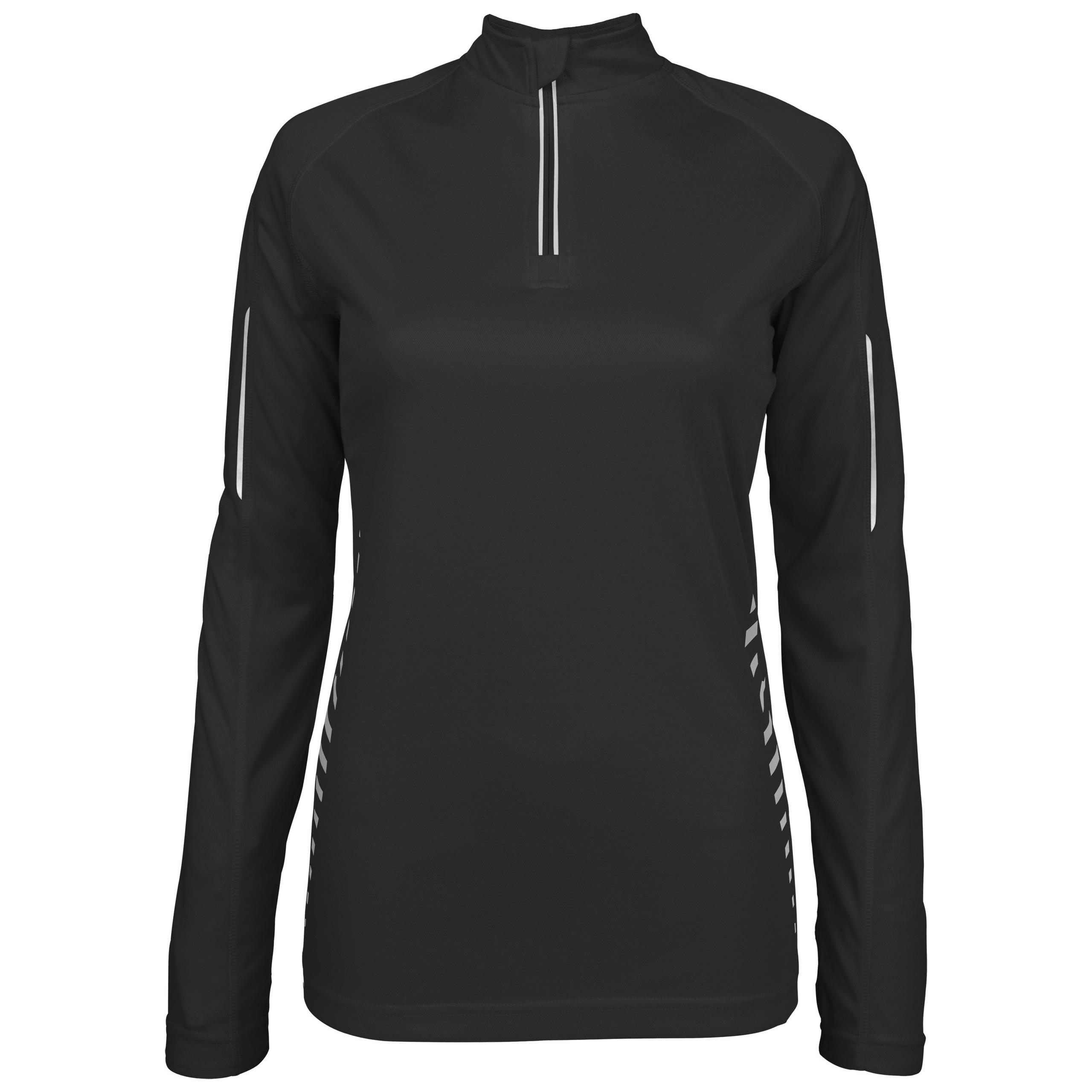 PROACT® - T-shirt 1/4 zip sport manches longues femme - Black - XS