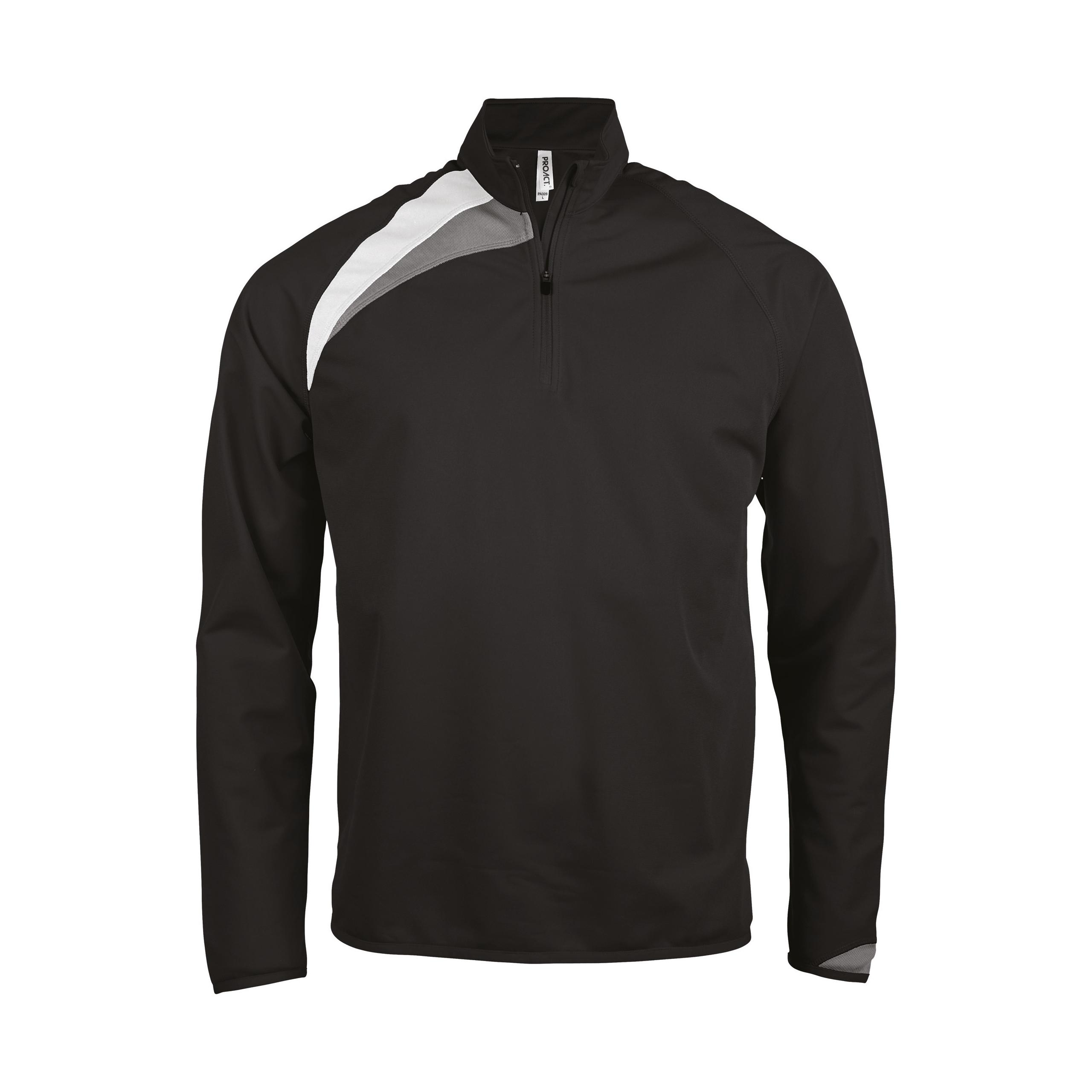 PROACT® - Sweat d'entraînement 1/4 enfant - Black / White / Storm Grey - 6/8 ans