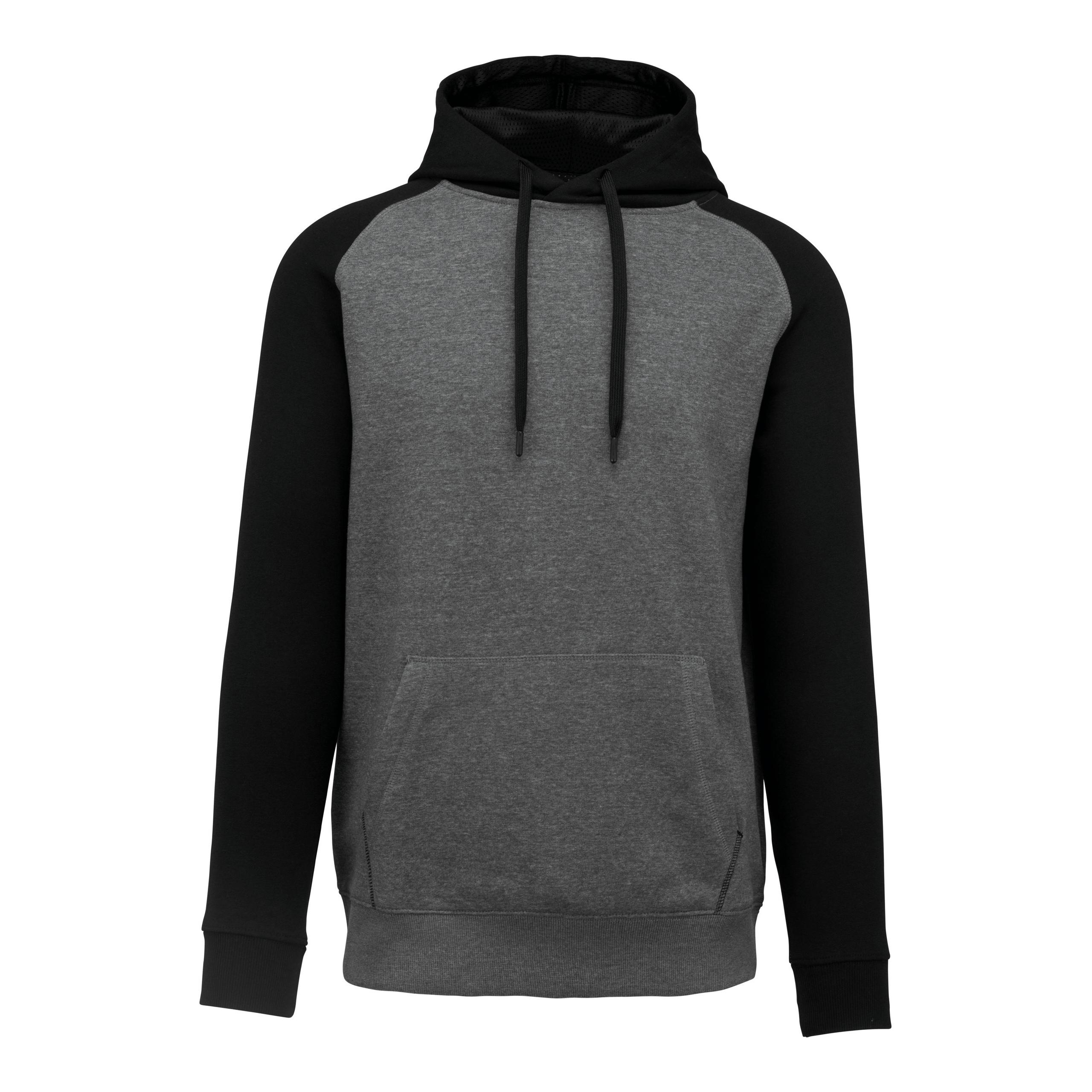 PROACT® - Sweat-shirt à capuche bicolore - Grey Heather / Black - XS