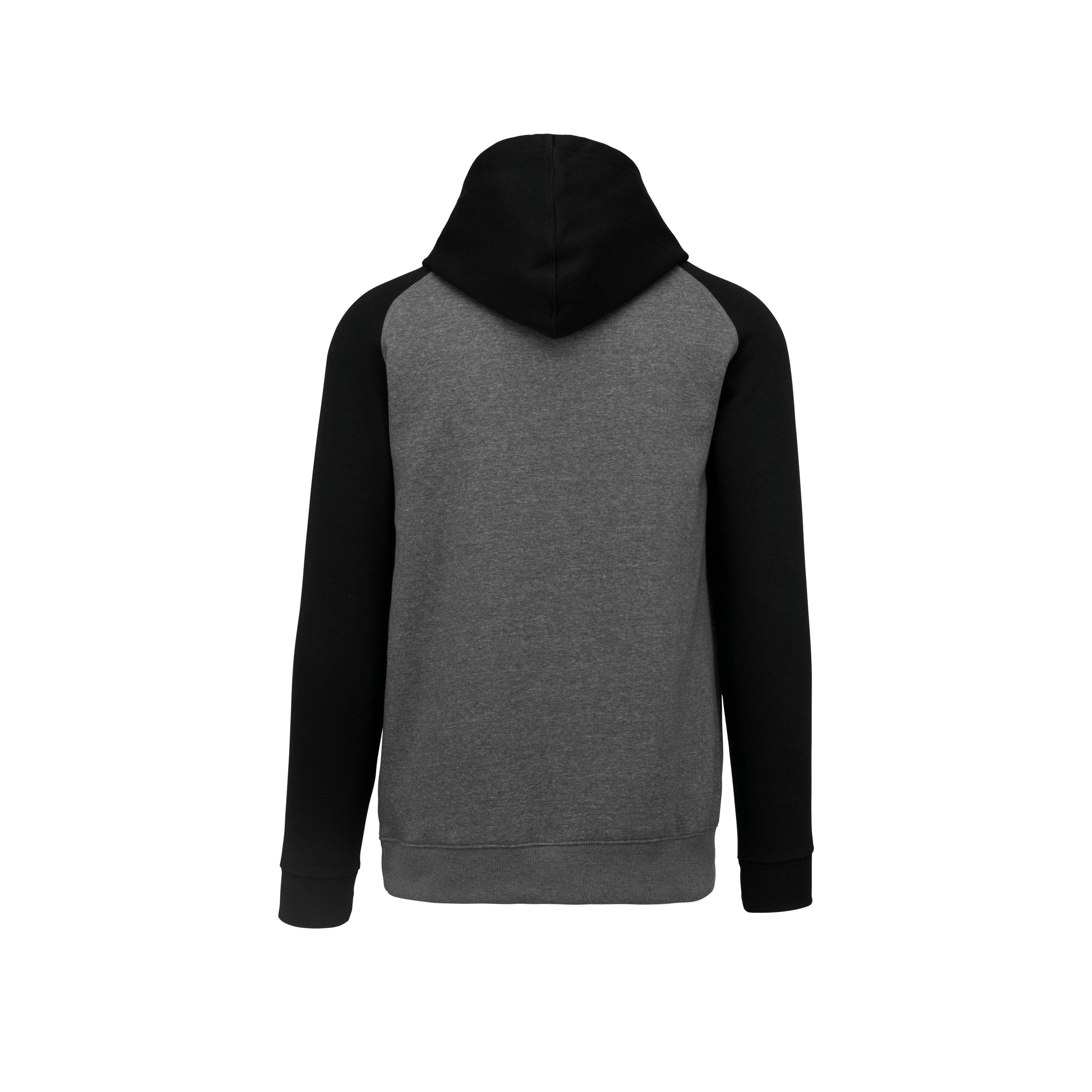 PROACT® - Sweat-shirt capuche bicolore enfant - Grey Heather / Black - 6/8 ans