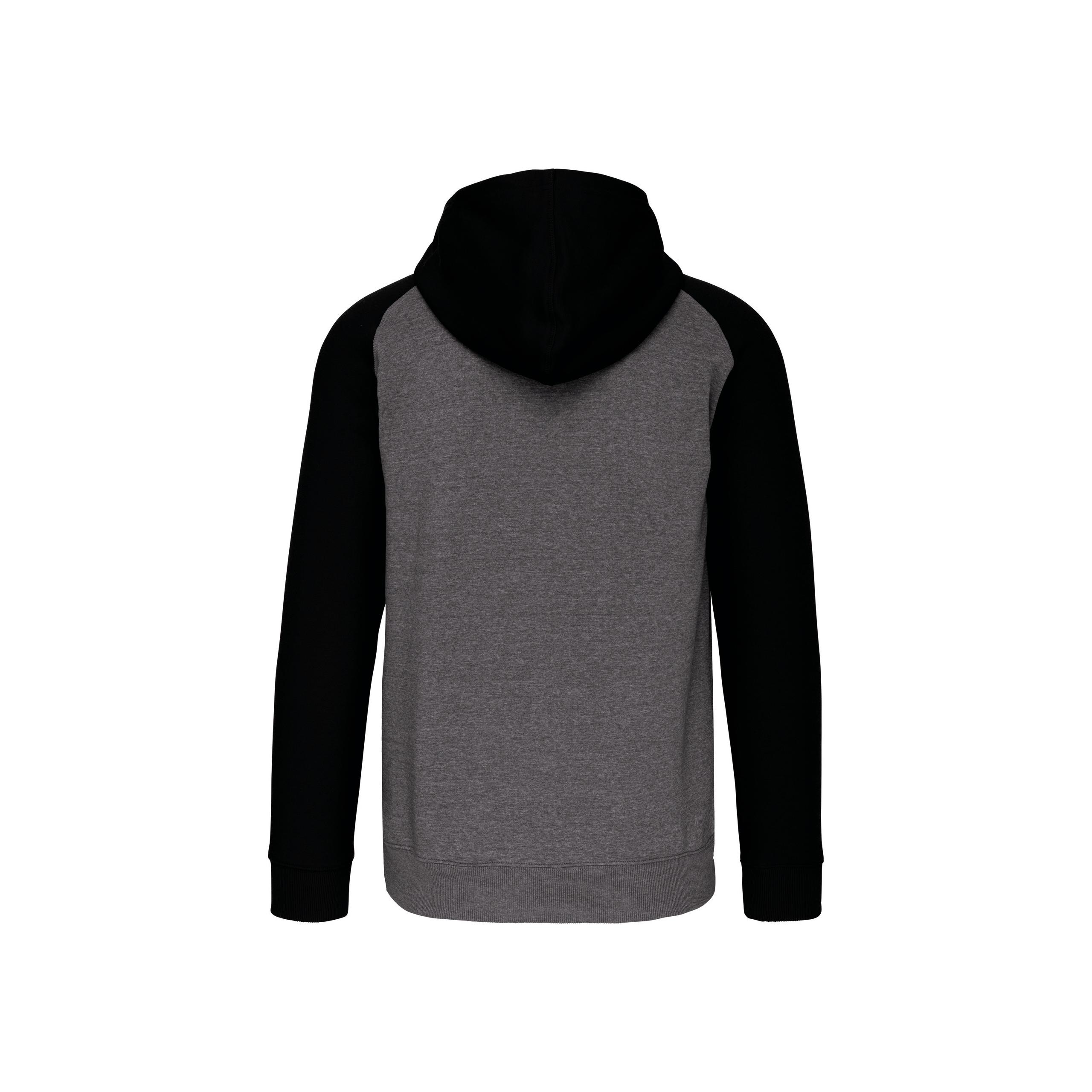 PROACT® - Veste molleton zippée capuche bicolore unisexe - Grey Heather / Black - XS