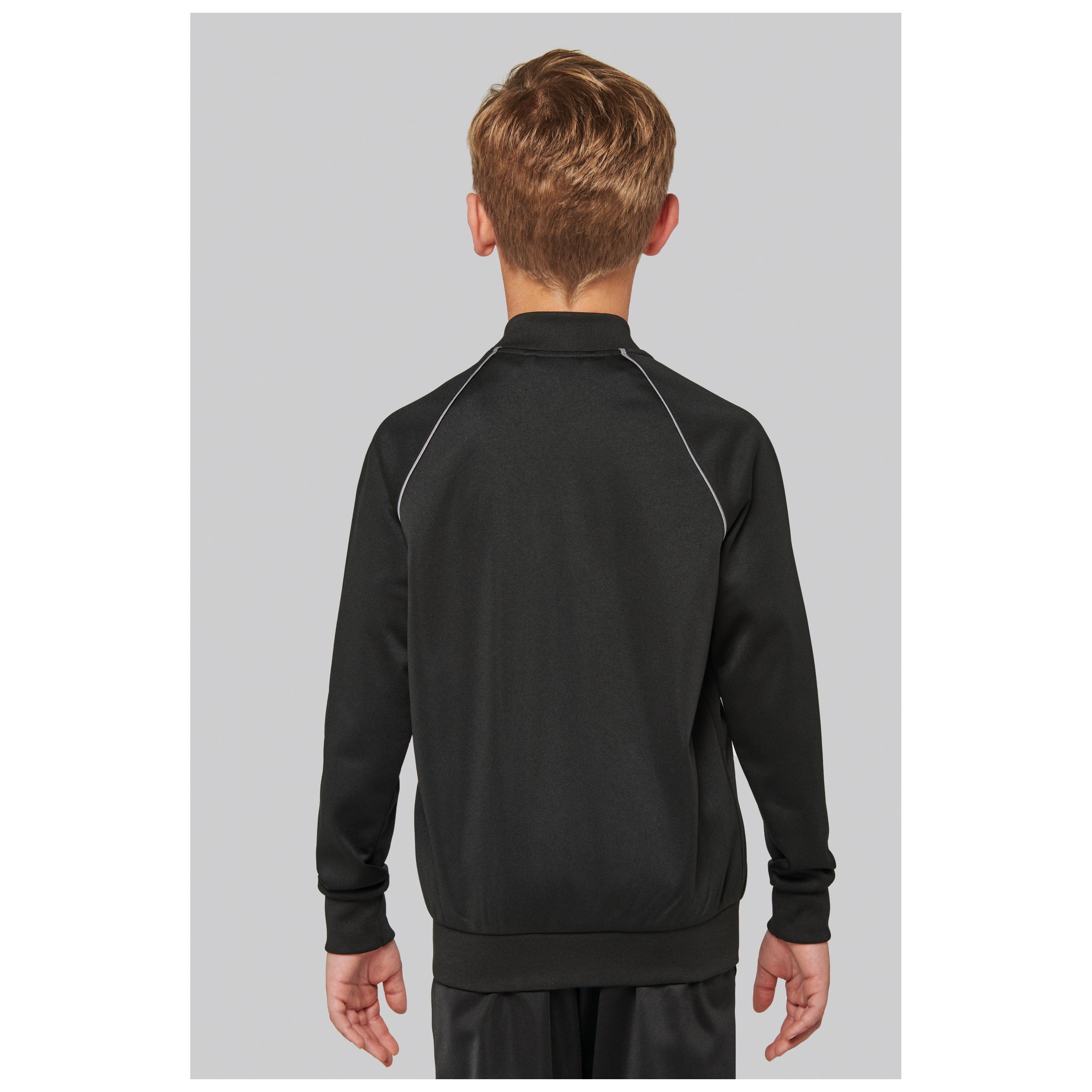 PROACT® - Veste de survêtement zippée avec liseré enfant - Black - 4/6 ans