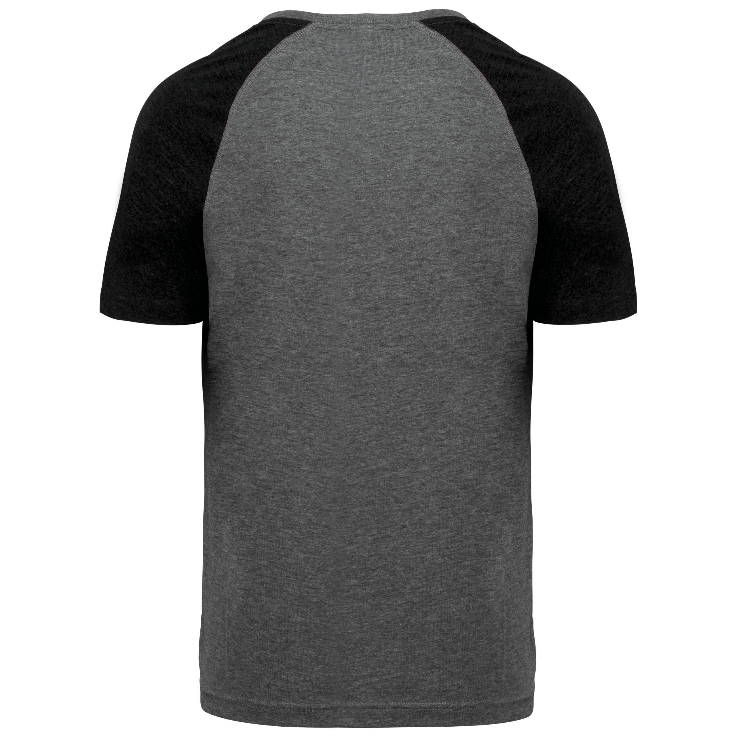 PROACT® - T-shirt triblend bicolore sport manches courtes unisexe - Grey Heather / Black Heather - S