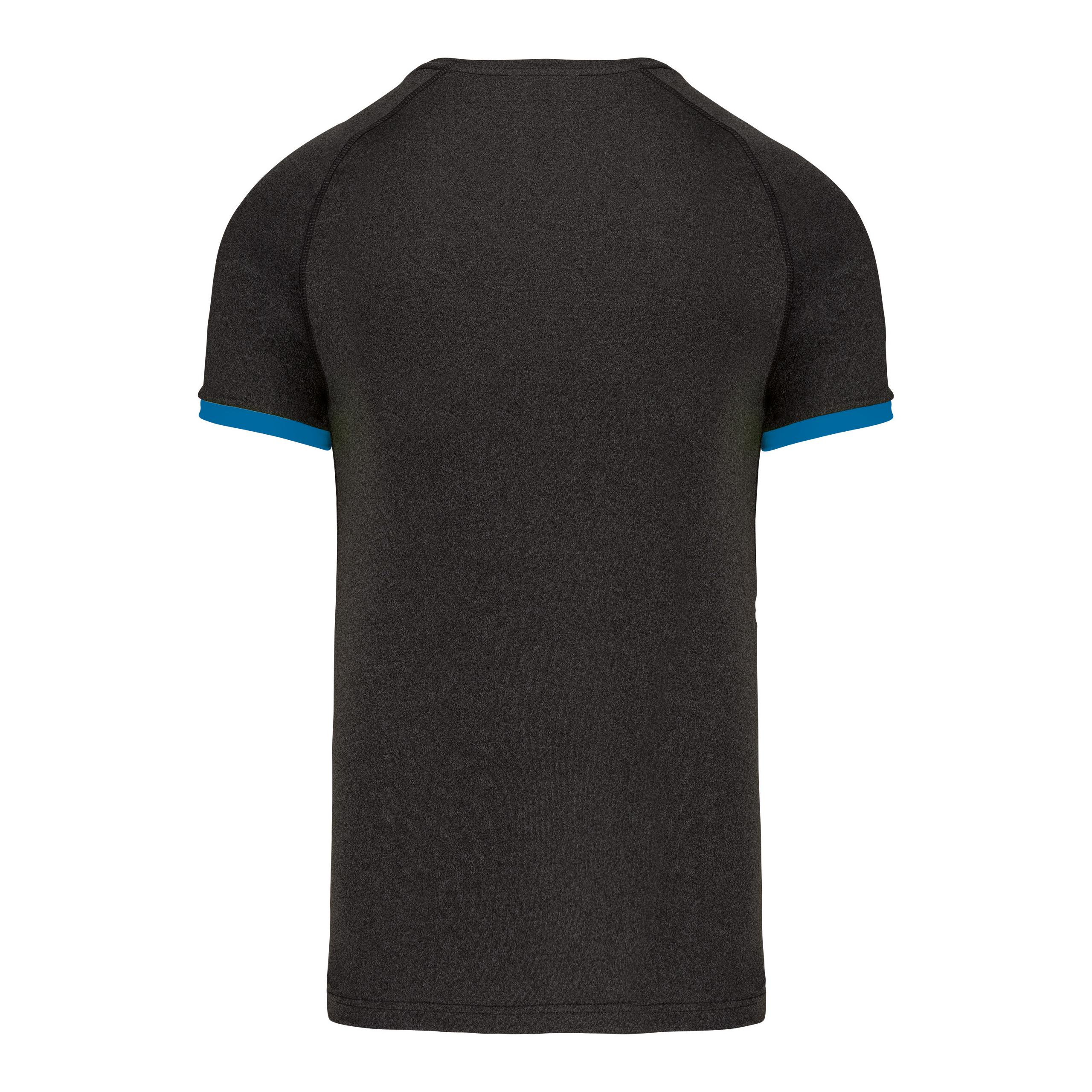 PROACT® - T-shirt performance unisexe - Dark Grey Heather / Tropical Blue - 3XL