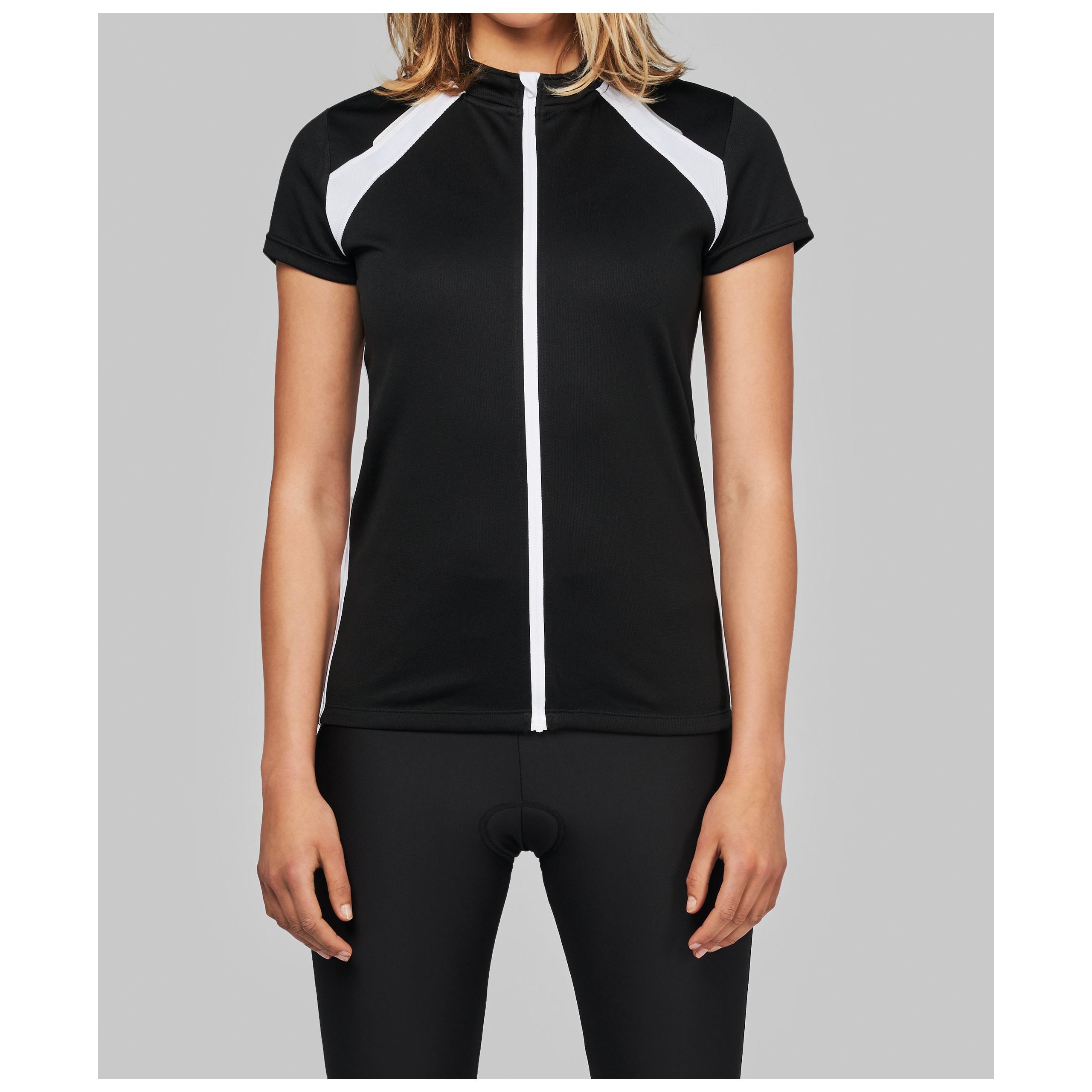 PROACT® - Maillot de cycliste manches courtes femme - Black / White - XS