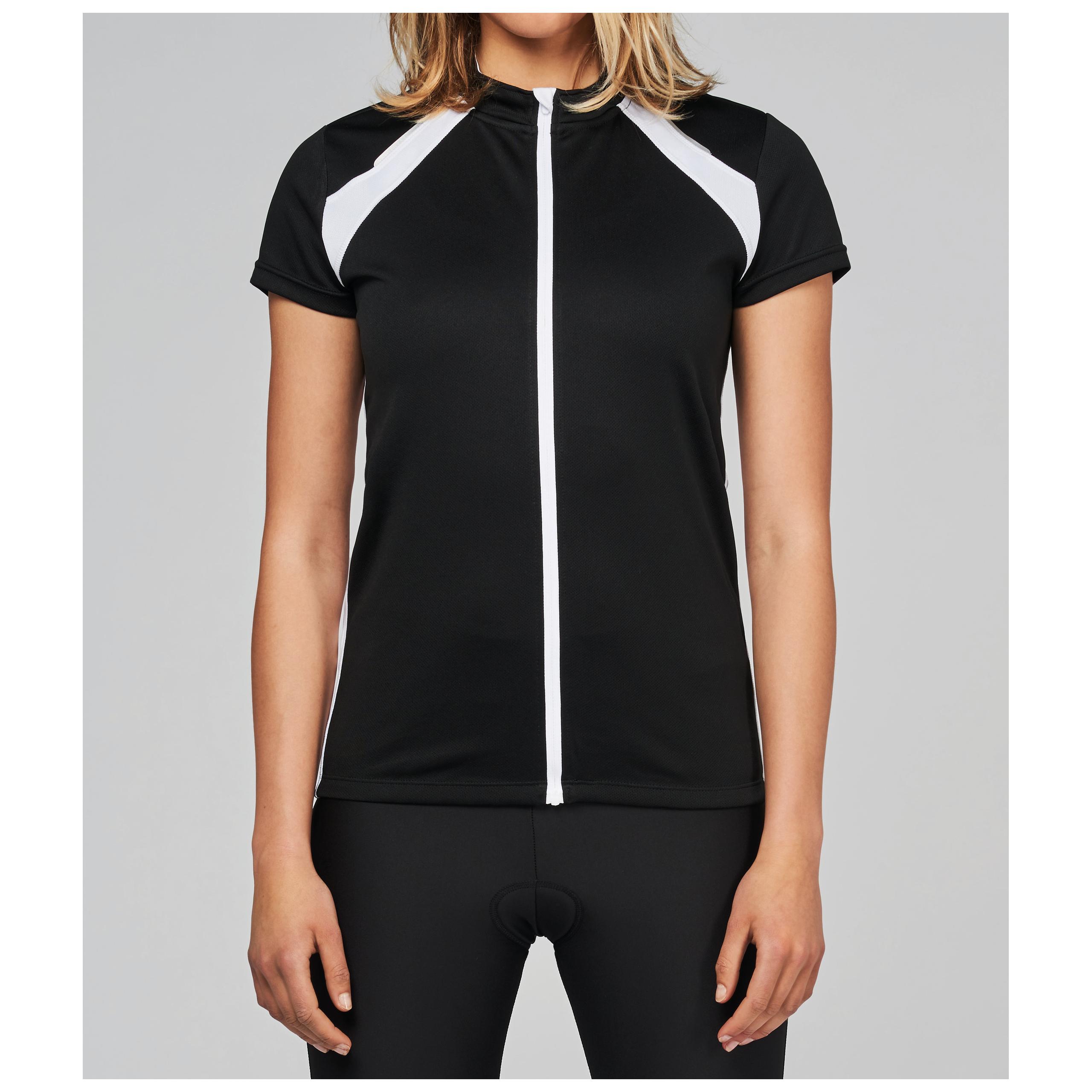 PROACT® - Maillot de cycliste manches courtes femme - Black / White - XS