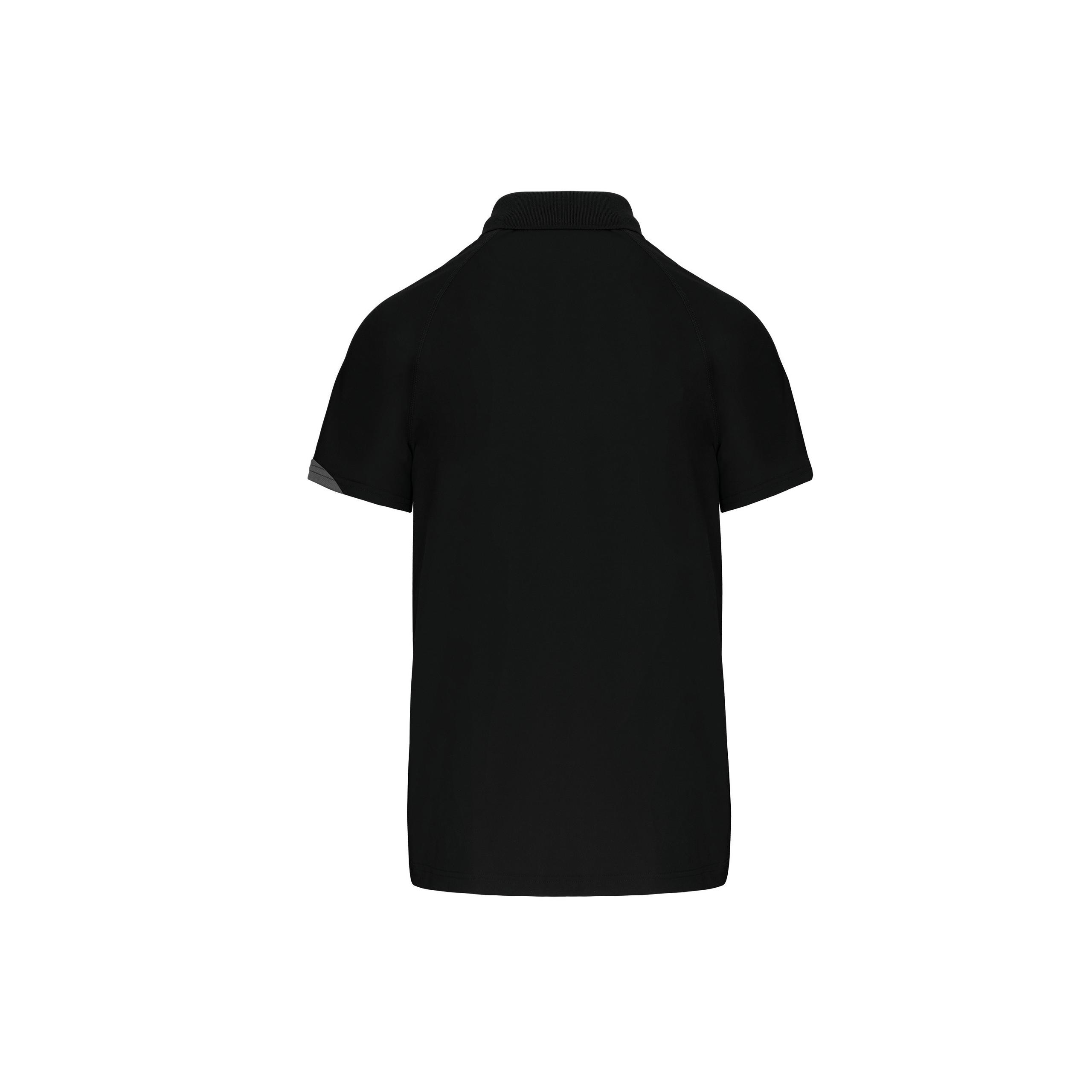 PROACT® - Polo de sport manches courtes unisexe - Black / White / Storm Grey - XS