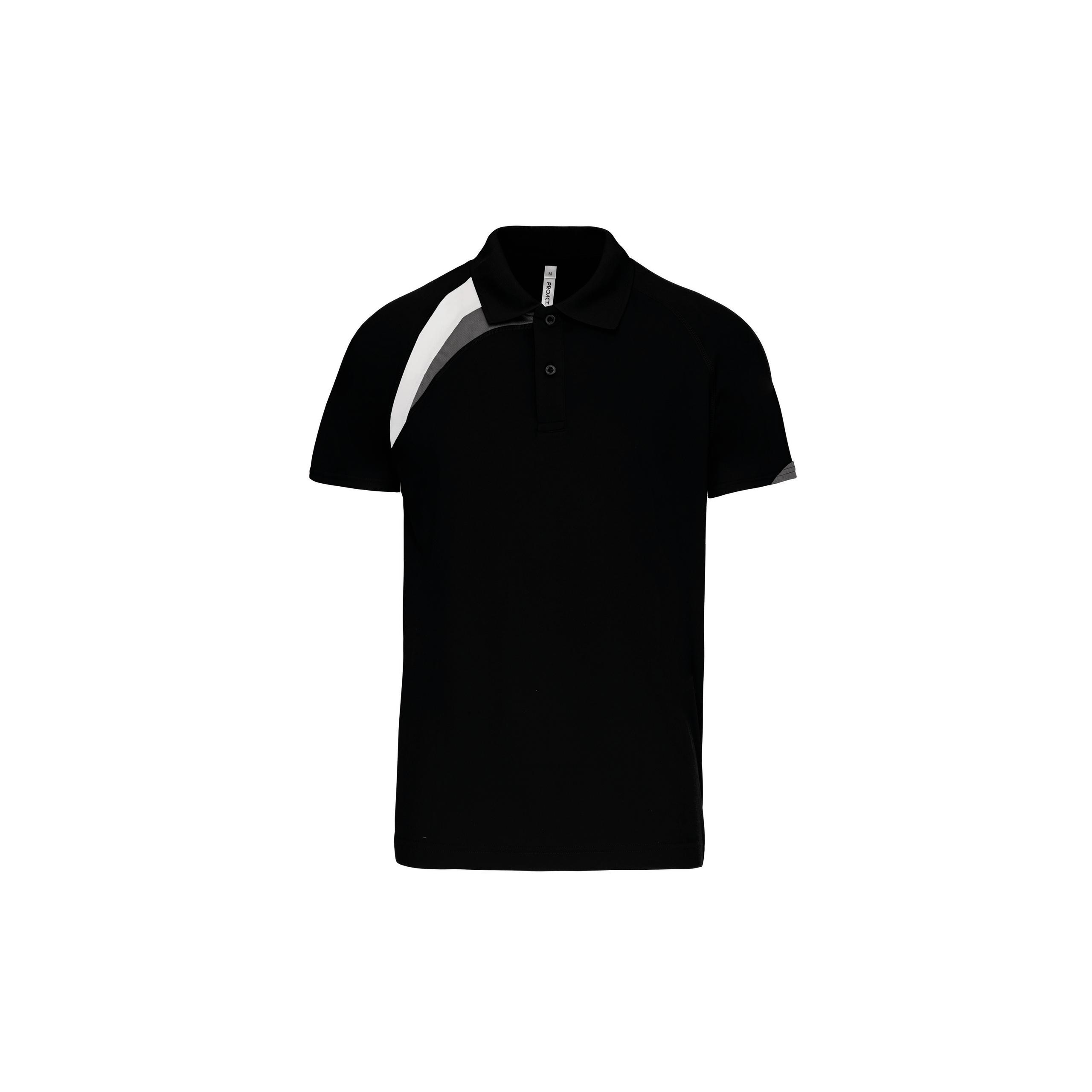 PROACT® - Polo de sport manches courtes enfant - Black / White / Storm Grey - 6/8 ans