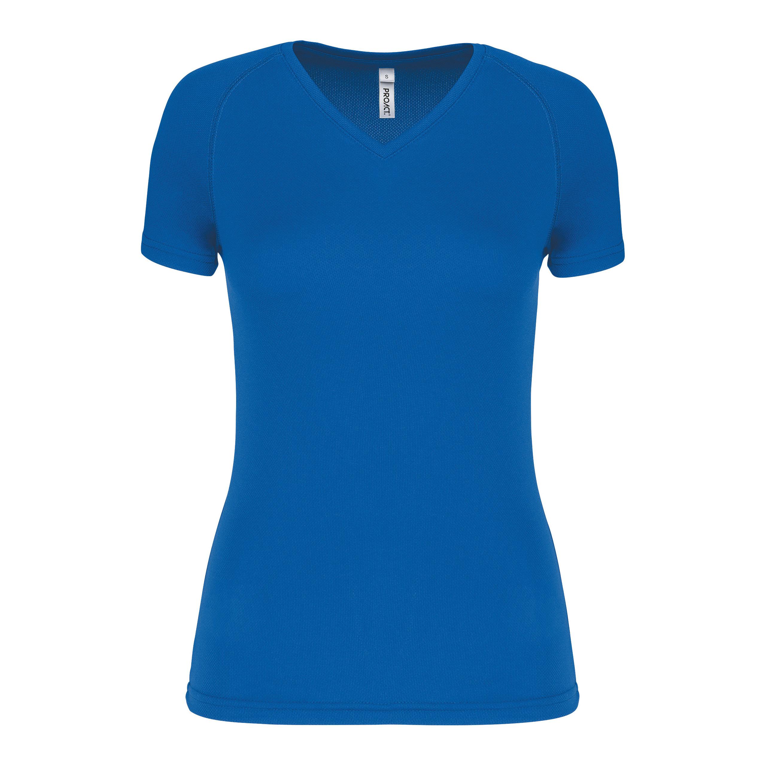 PROACT® - T-shirt de sport manches courtes col v femme - Aqua Blue - XS