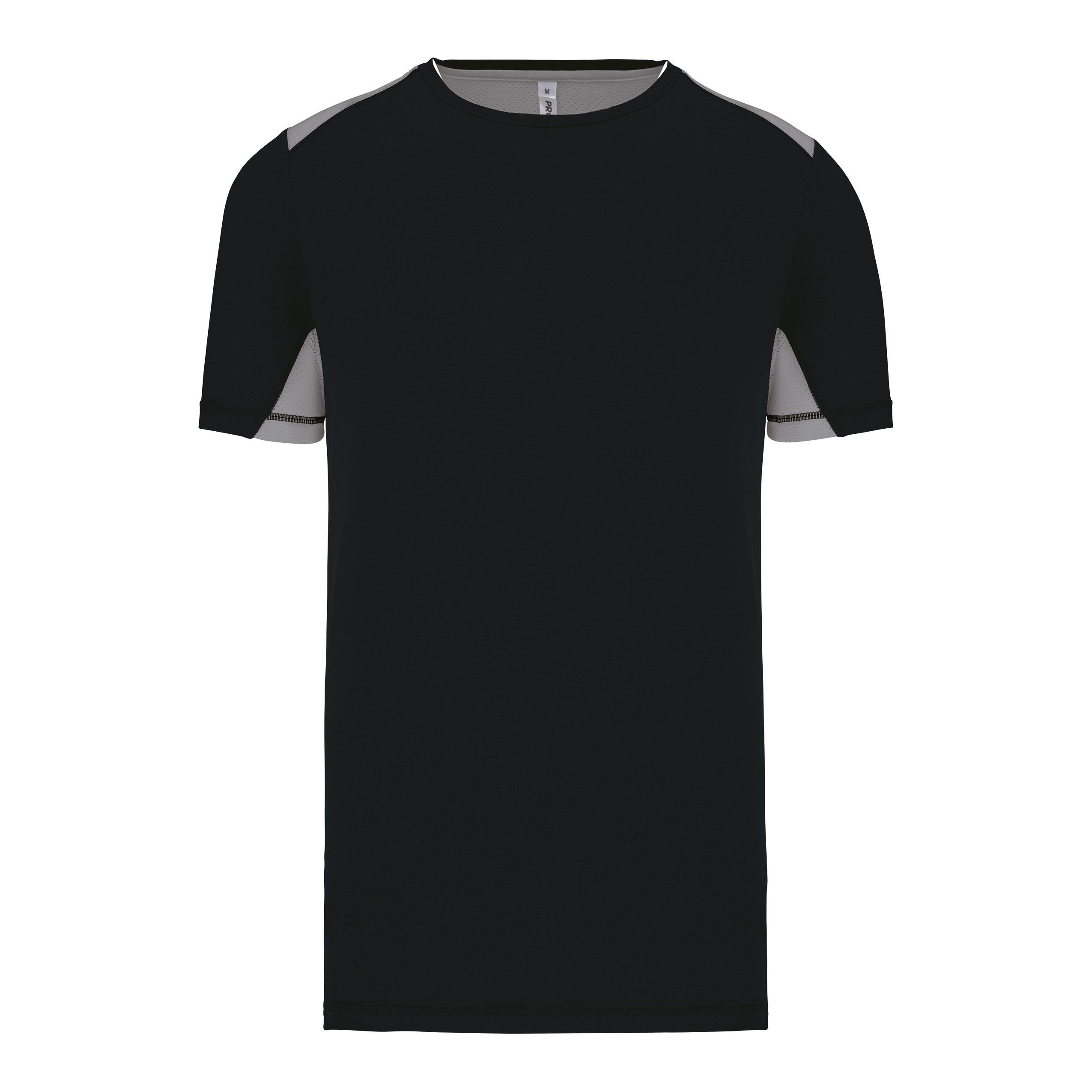 PROACT® - T-shirt de sport bicolore unisexe - Black / Fine Grey - XS