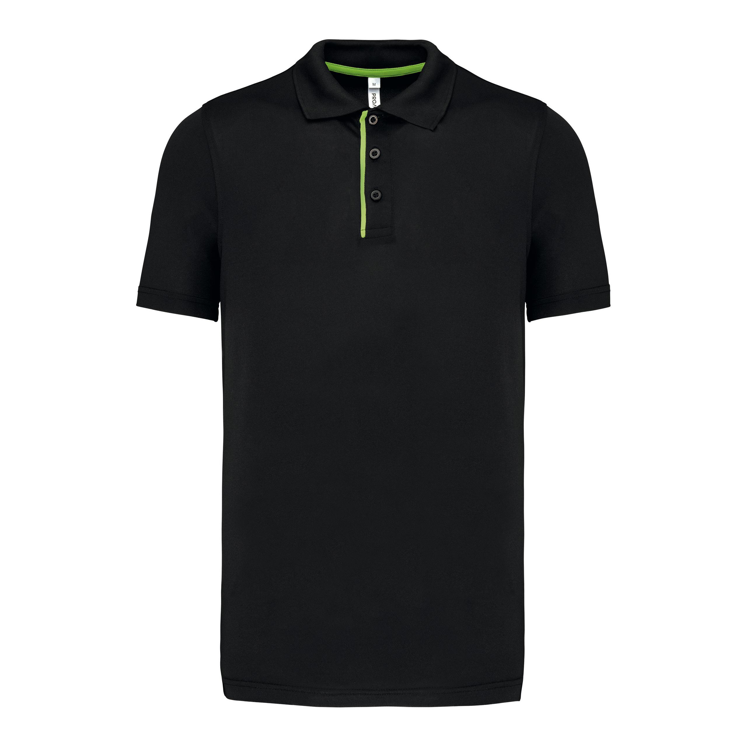 PROACT® - Polo maille piquée sport manches courtes - Black / Lime - S