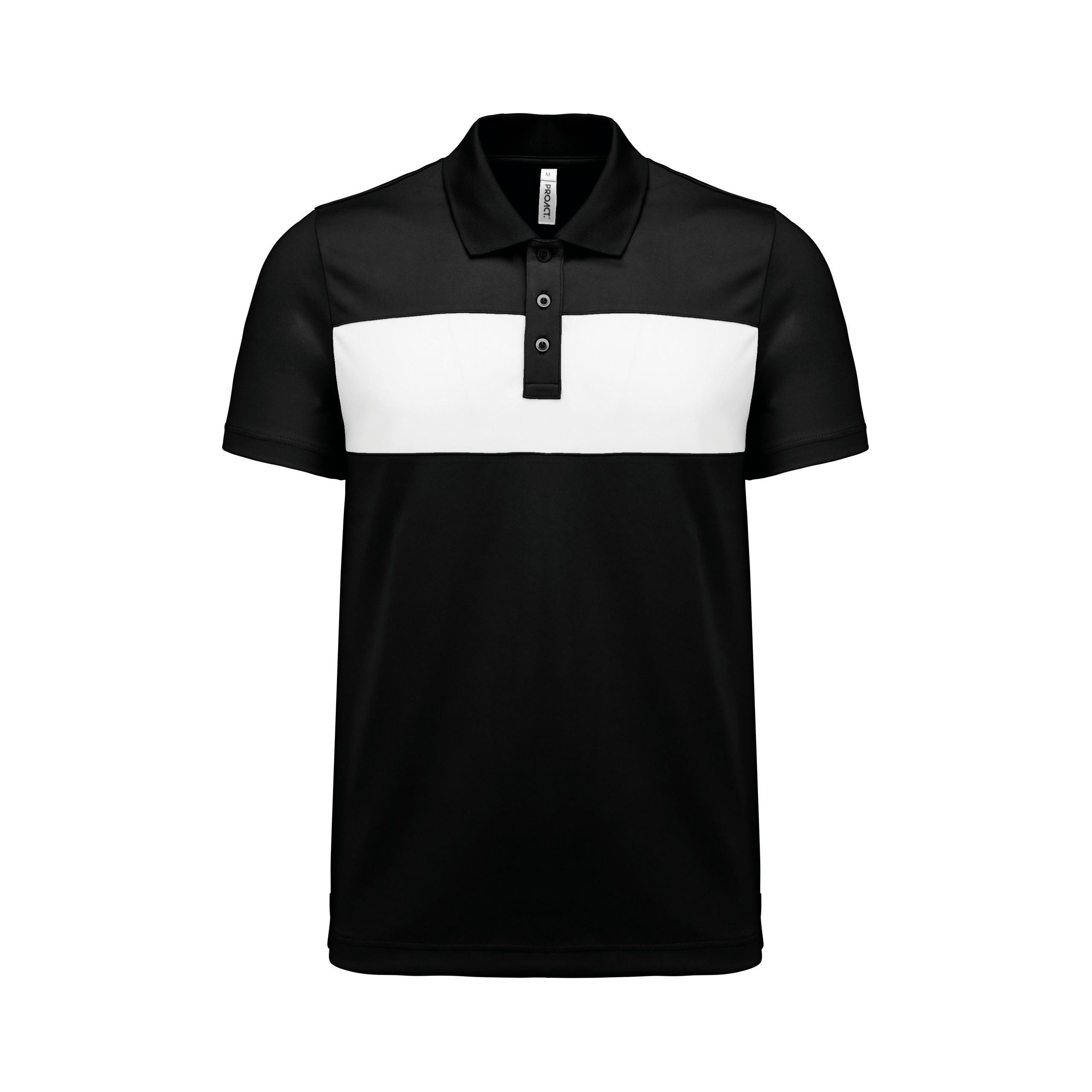 PROACT® - Polo manches courtes unisexe - Black / White - S