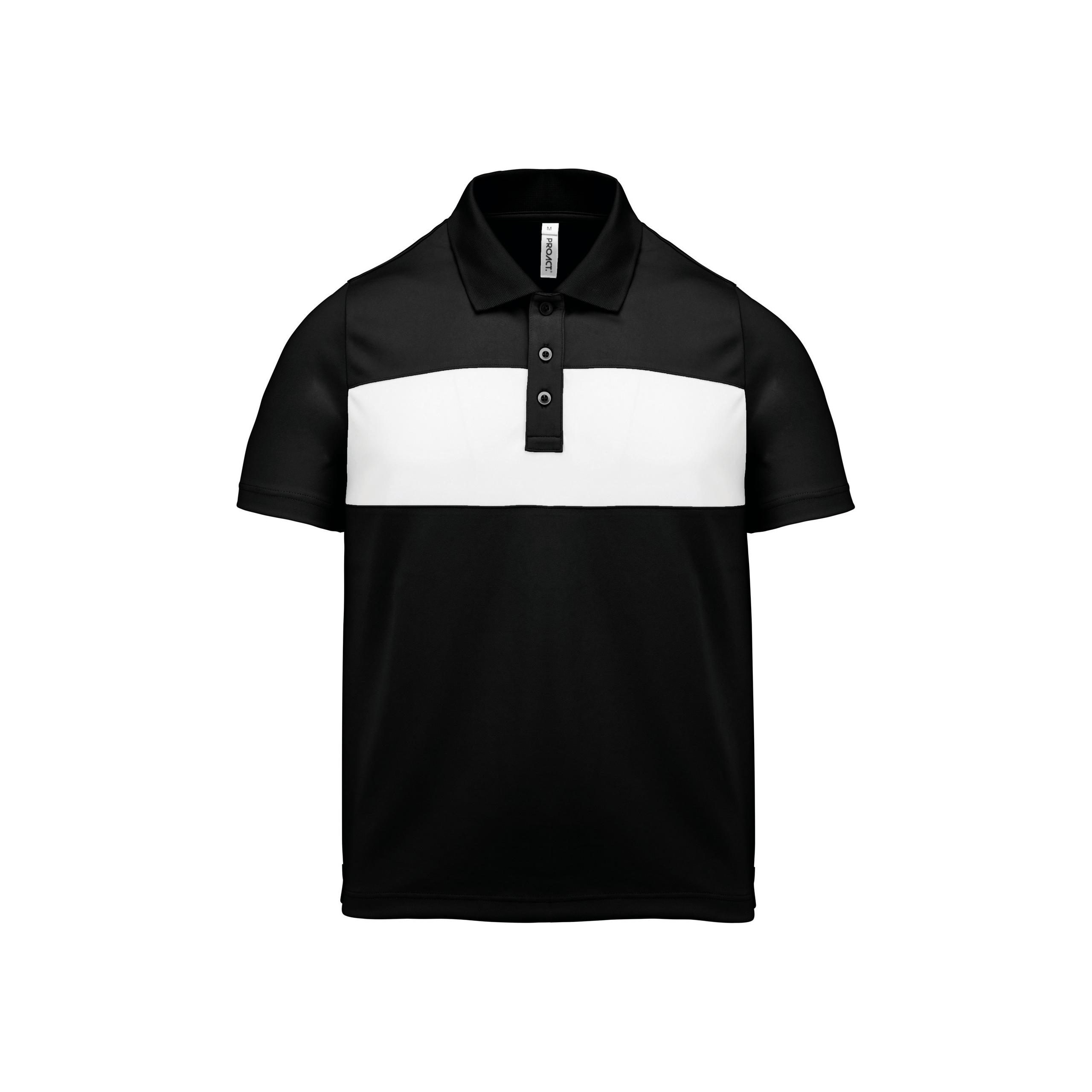 PROACT® - Polo manches courtes enfant - Black / White - 4/6 ans