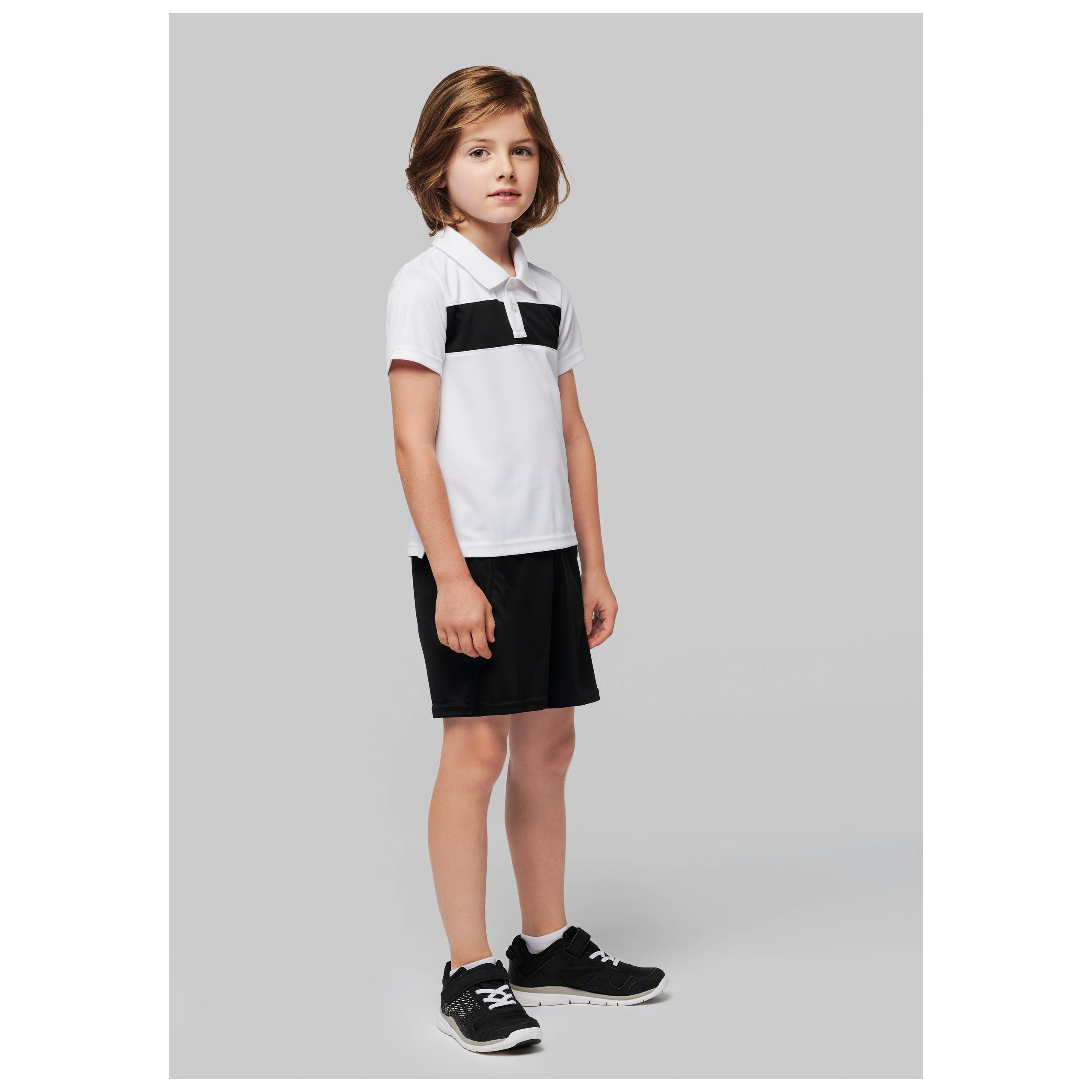 PROACT® - Polo manches courtes enfant - Black / White - 4/6 ans