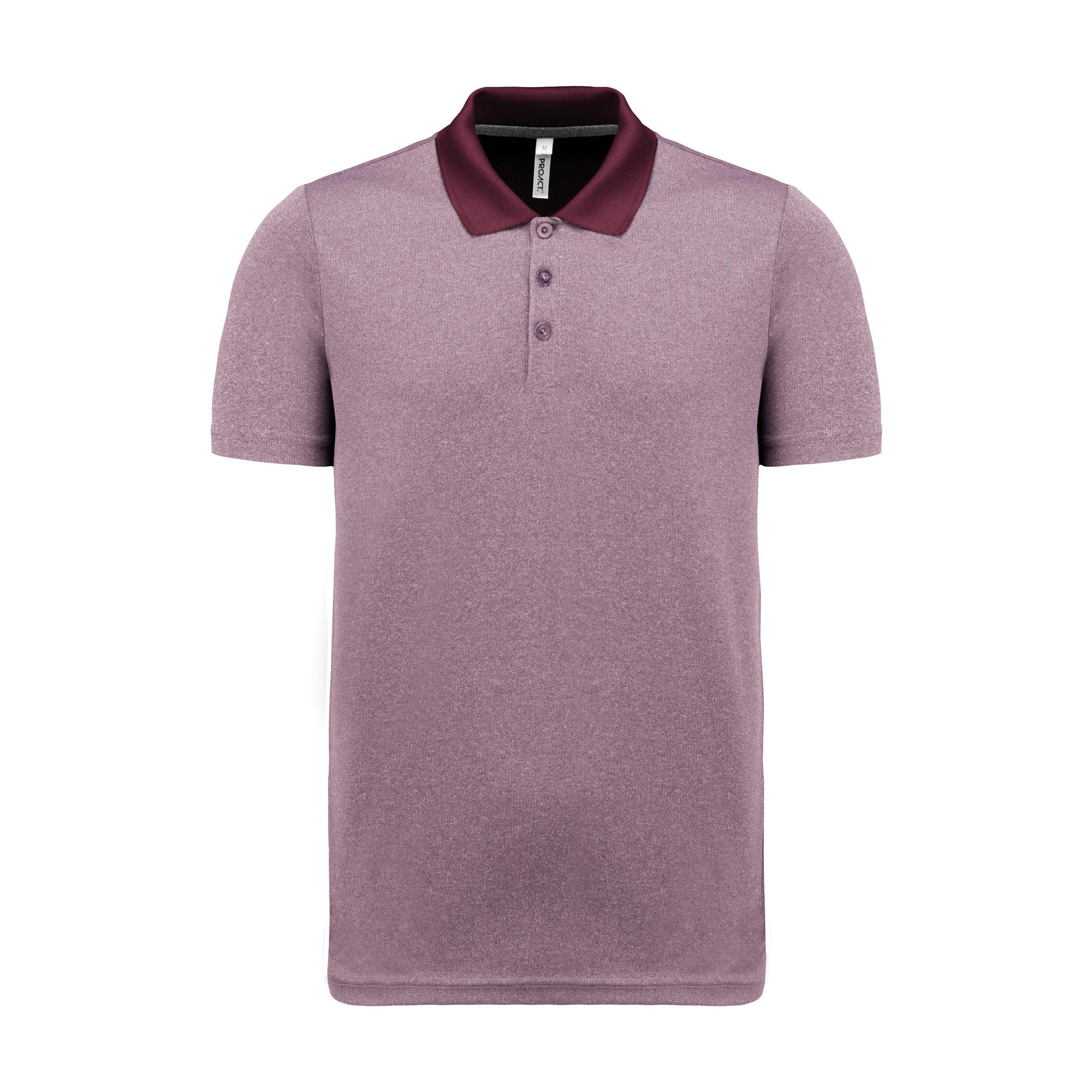 PROACT® - Polo chiné manches courtes - Burgundy Heather - 3XL