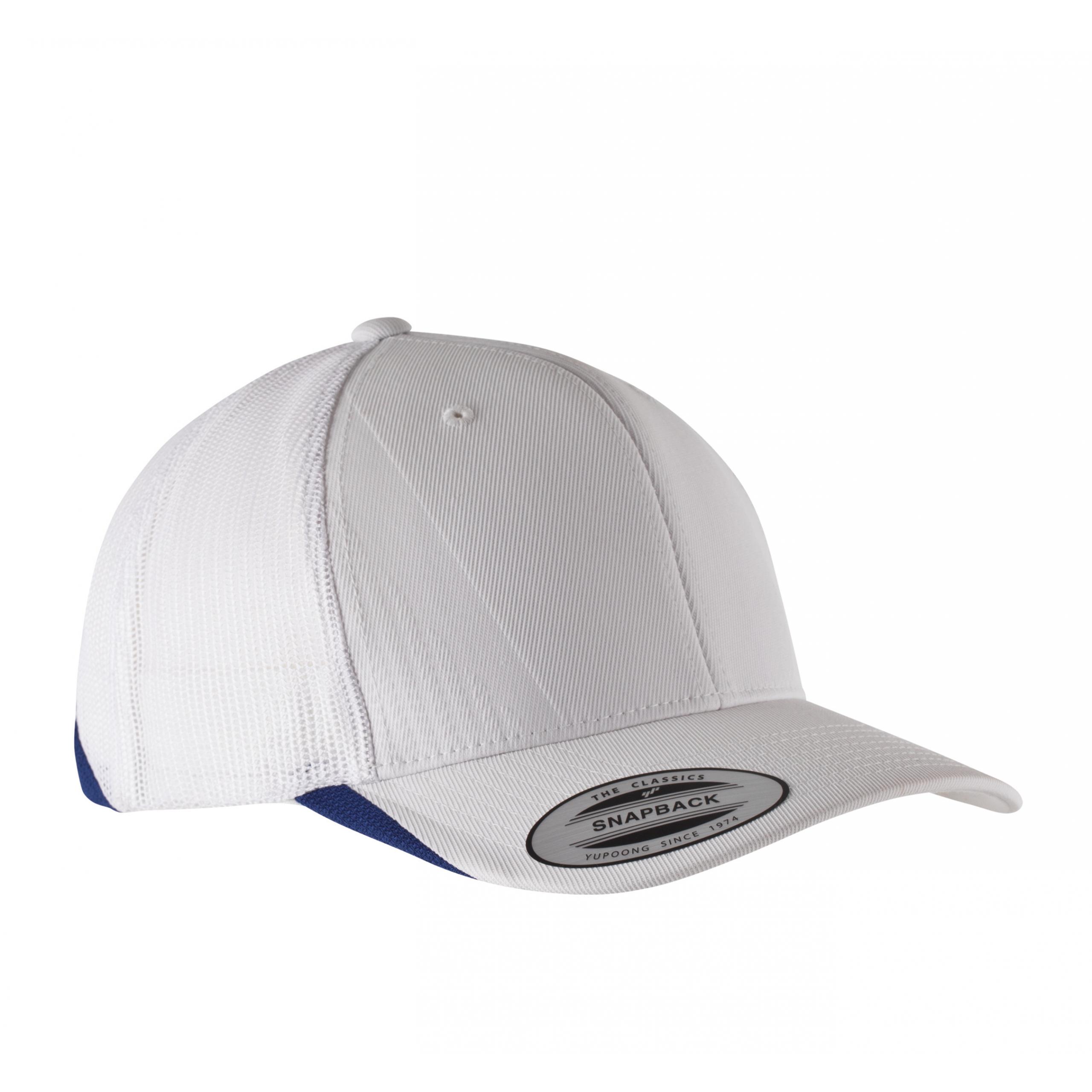 PROACT® - Casquette de sport avec filet - 6 panneaux - White / Royal Blue - One Size