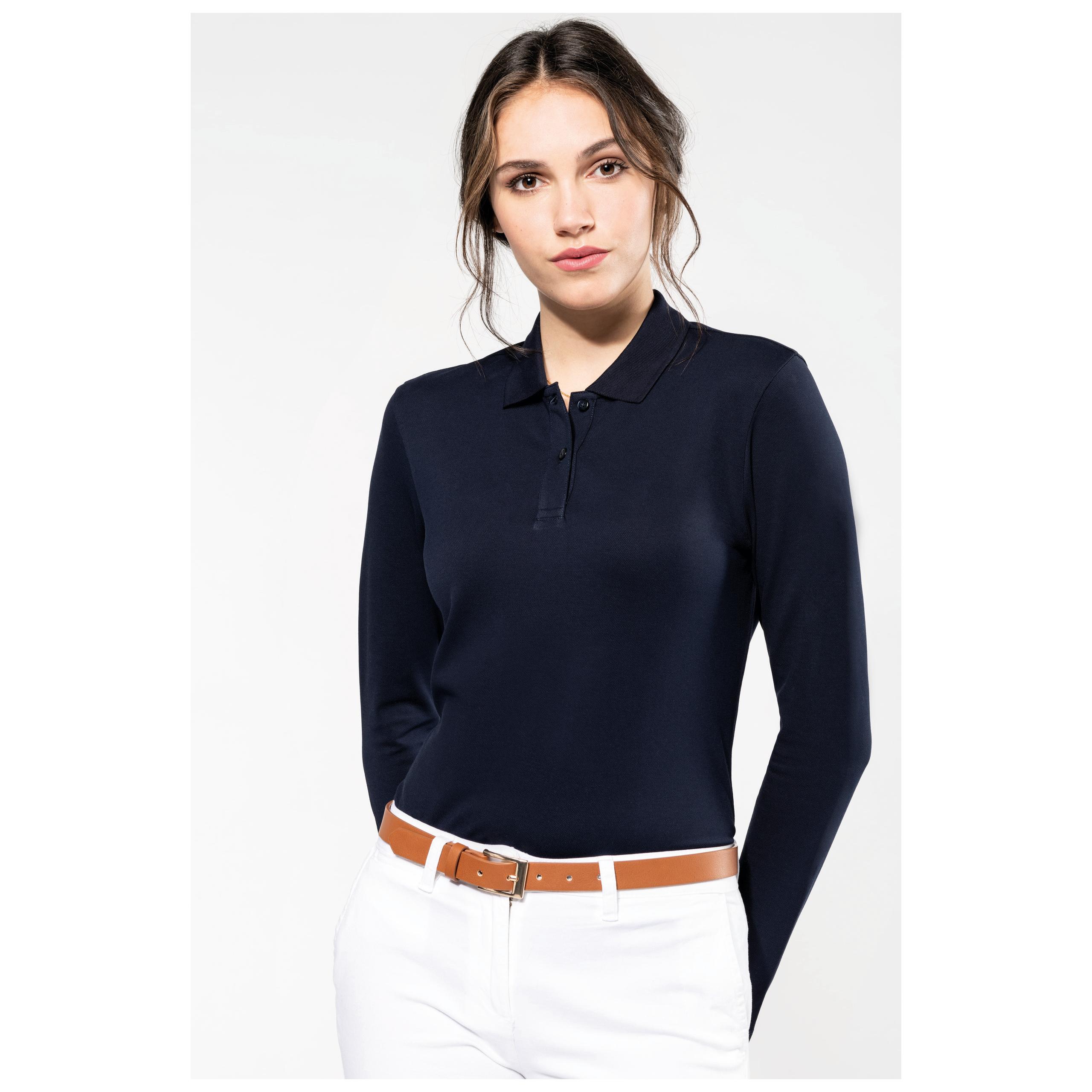 Kariban Premium - Polo Supima® manches longues femme - Black - XS