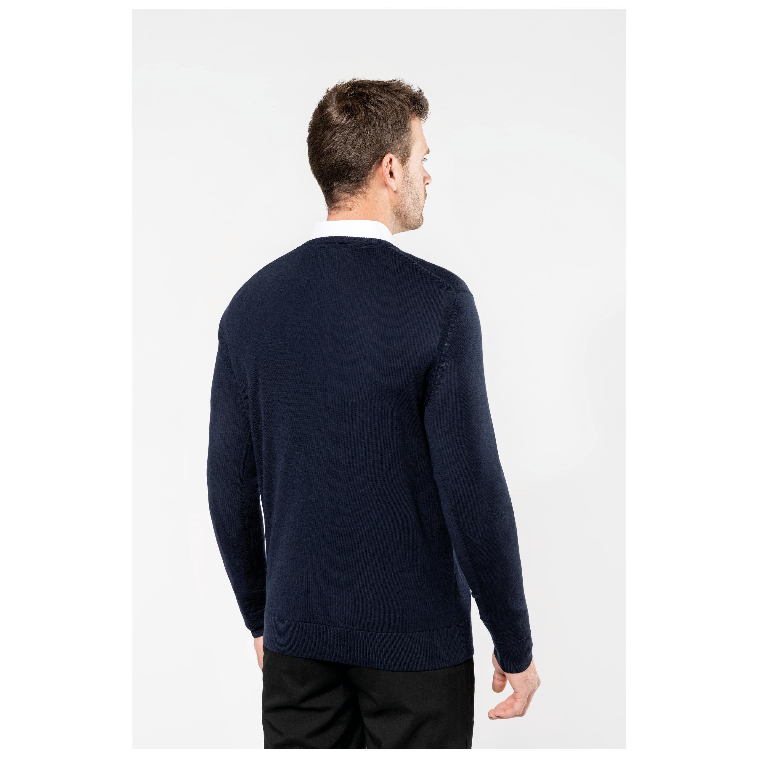 Kariban Premium - Pull Mérinos col V homme - Black - S