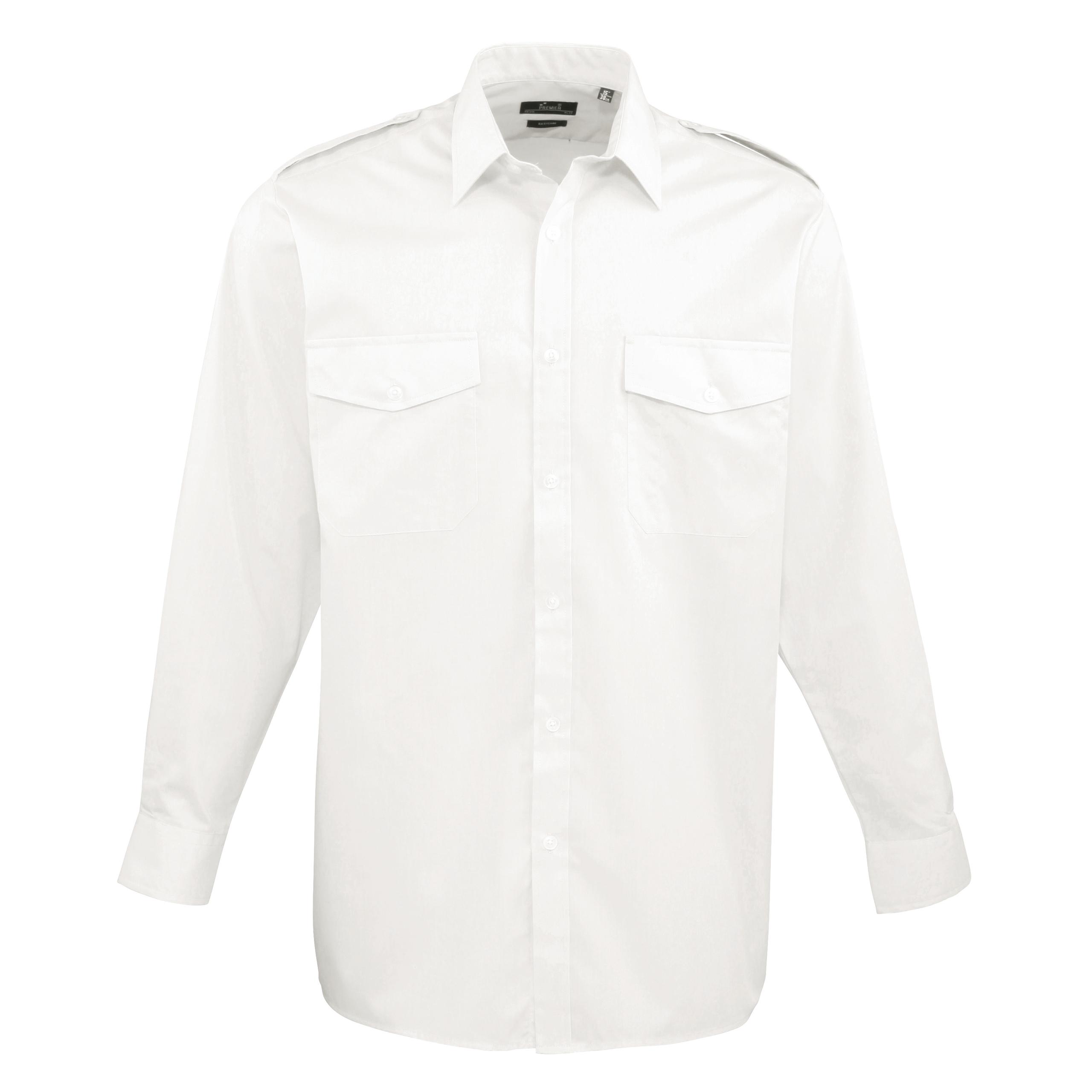 Premier - Chemise Homme manches longues Pilote - White - 2XL (18 UK)