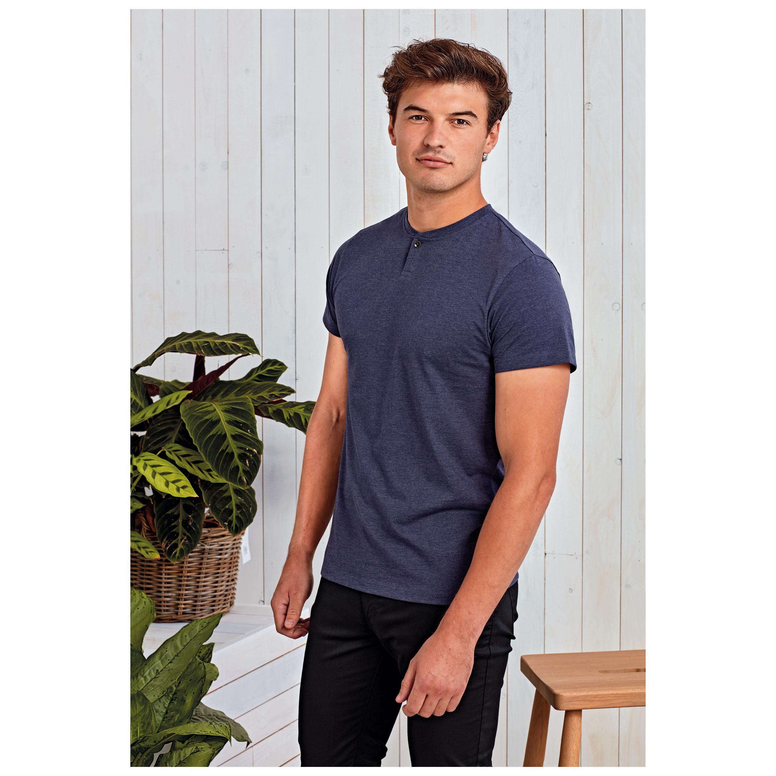 Premier - T-shirt col boutonné écoresponsable homme " Comis" - Black - XS