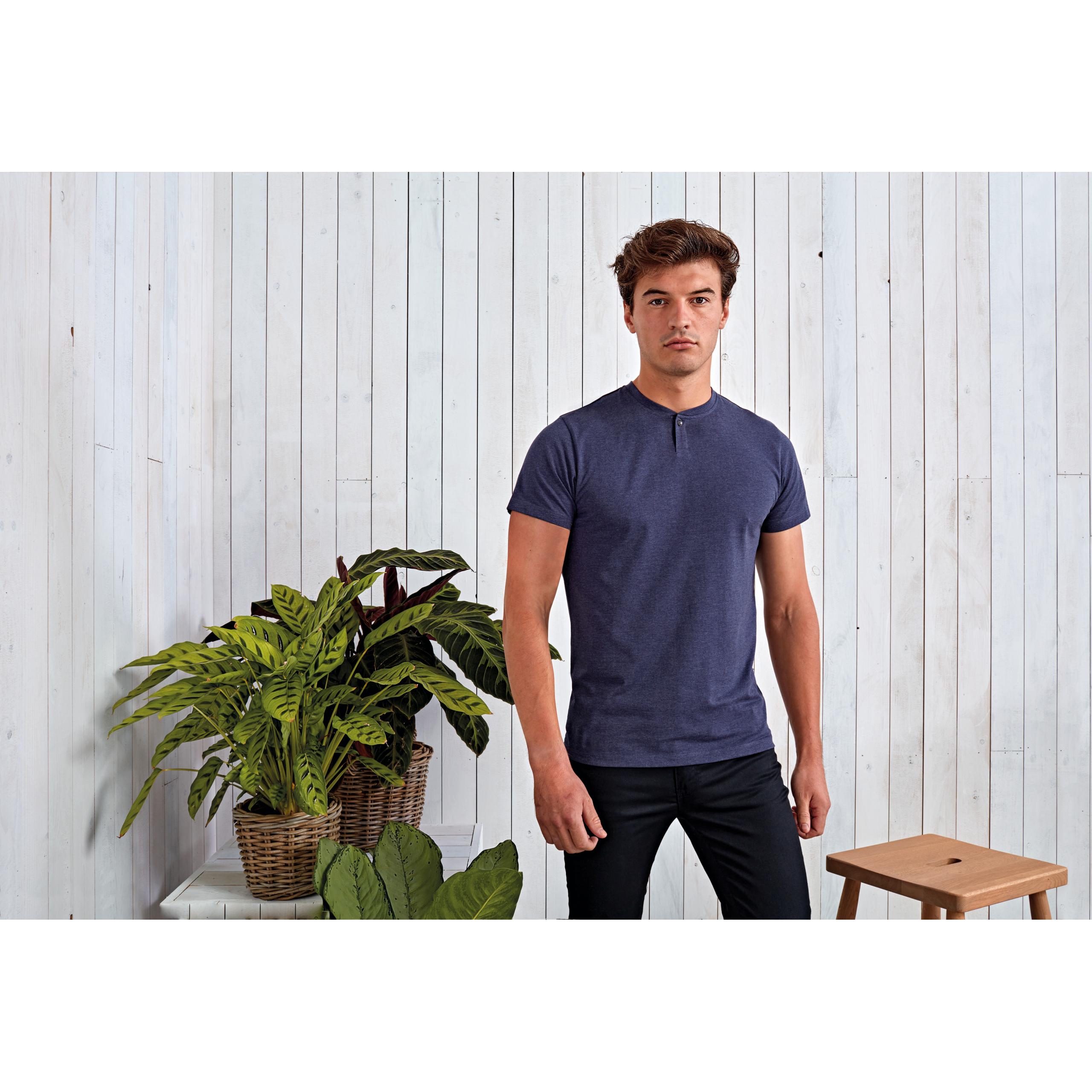 Premier - T-shirt col boutonné écoresponsable homme " Comis" - Black - XS